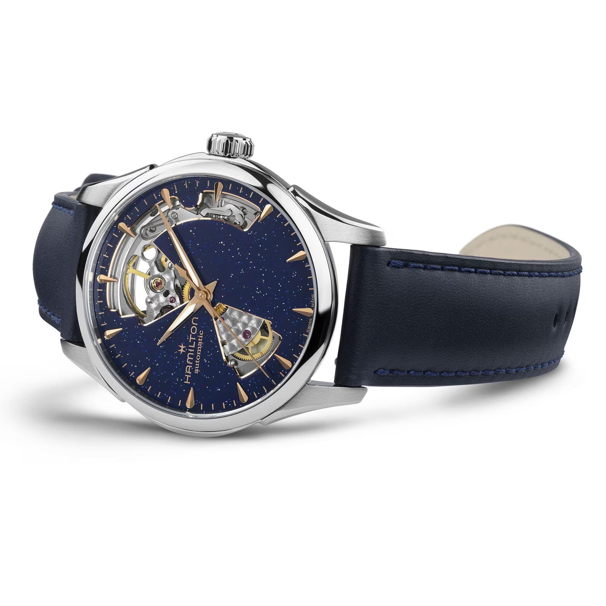 Hamilton Jazzmaster 36mm Open Heart Blue Dial Leather Automatic Watch H32215642