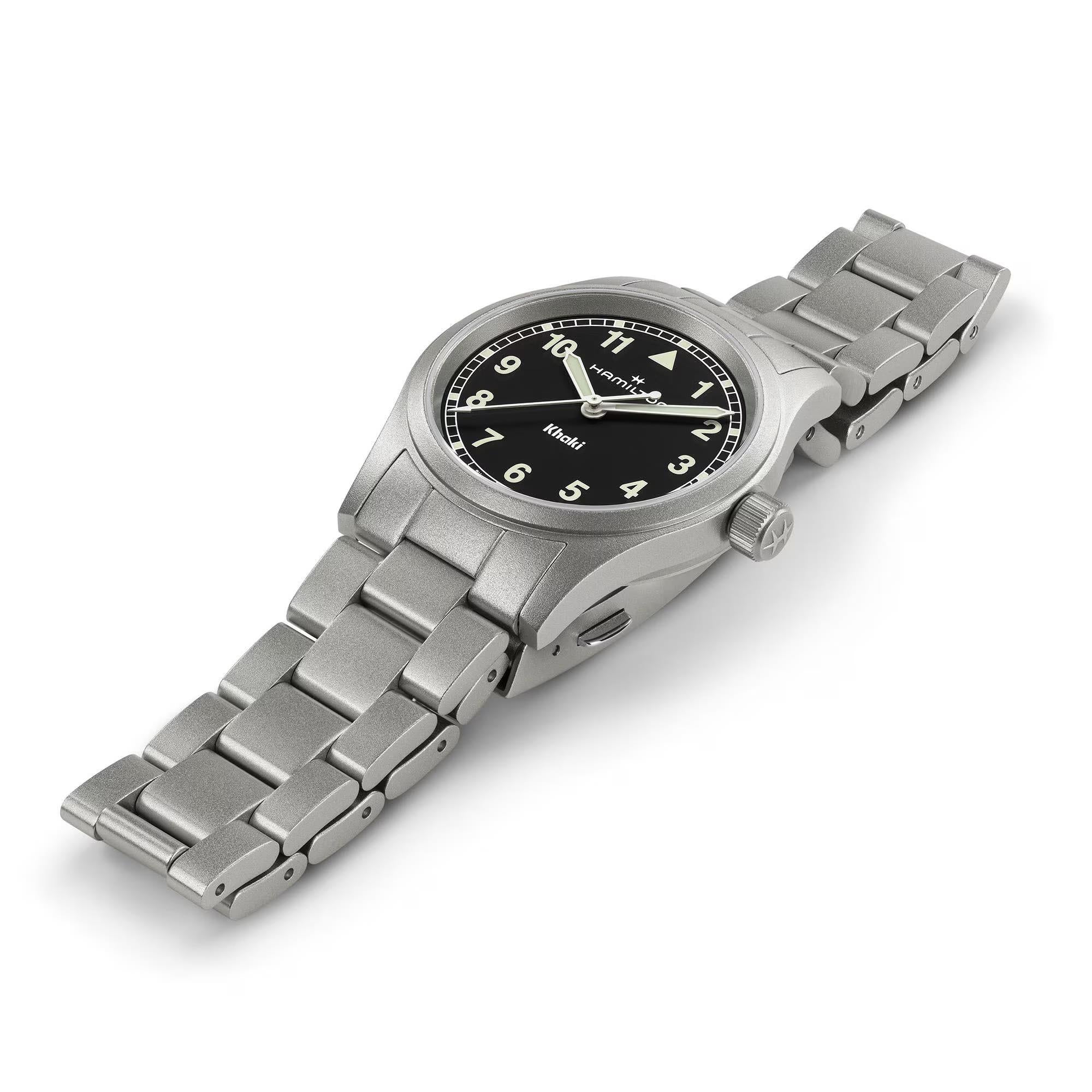 Hamilton Khaki Field Quartz Black Dial Stainless Steel Strap Ladies Watch H69301130