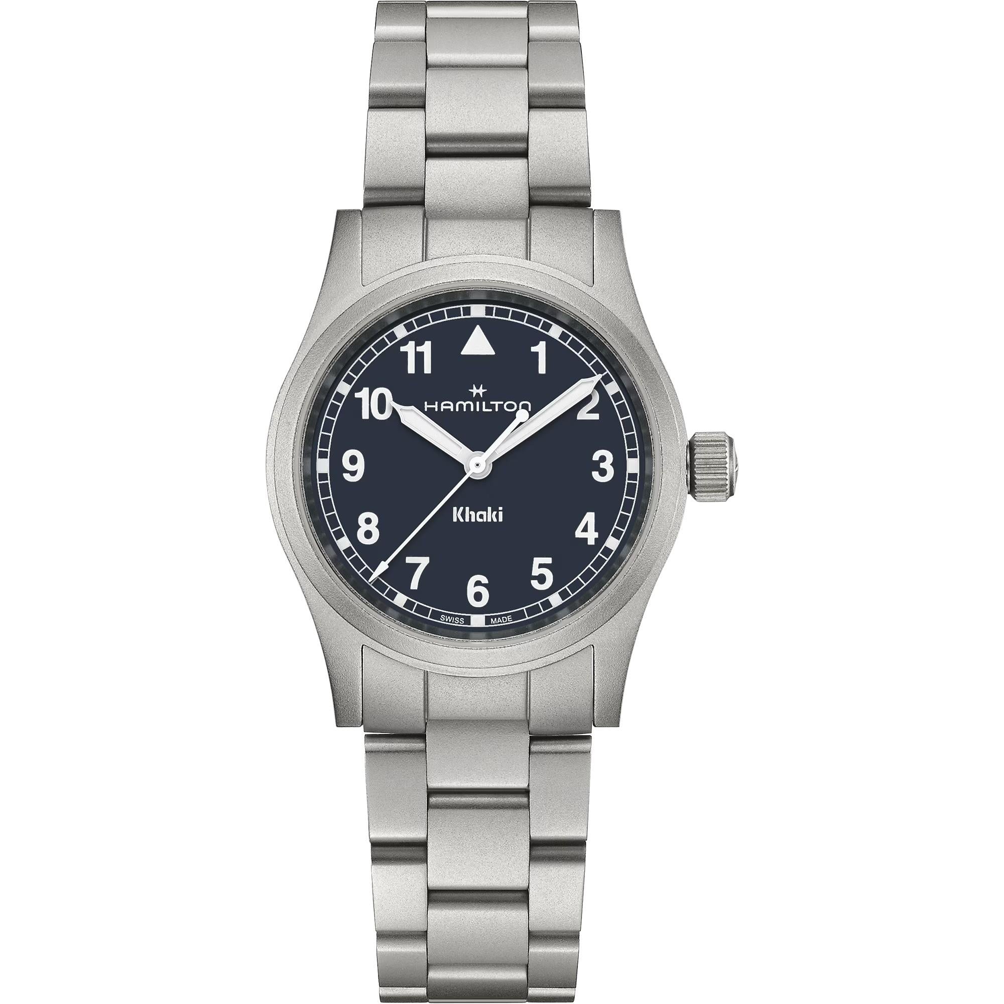 Hamilton Khaki Field Quartz Blue Dial Steel Strap Unisex Watch H69301140