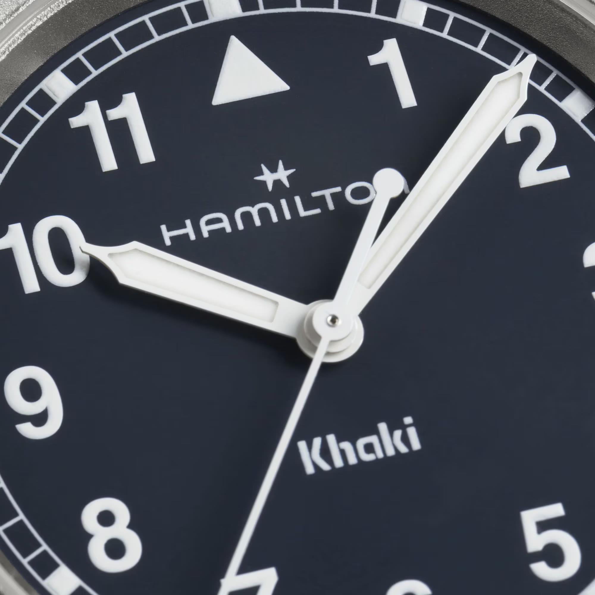 Hamilton Khaki Field Quartz Blue Dial Steel Strap Unisex Watch H69301140
