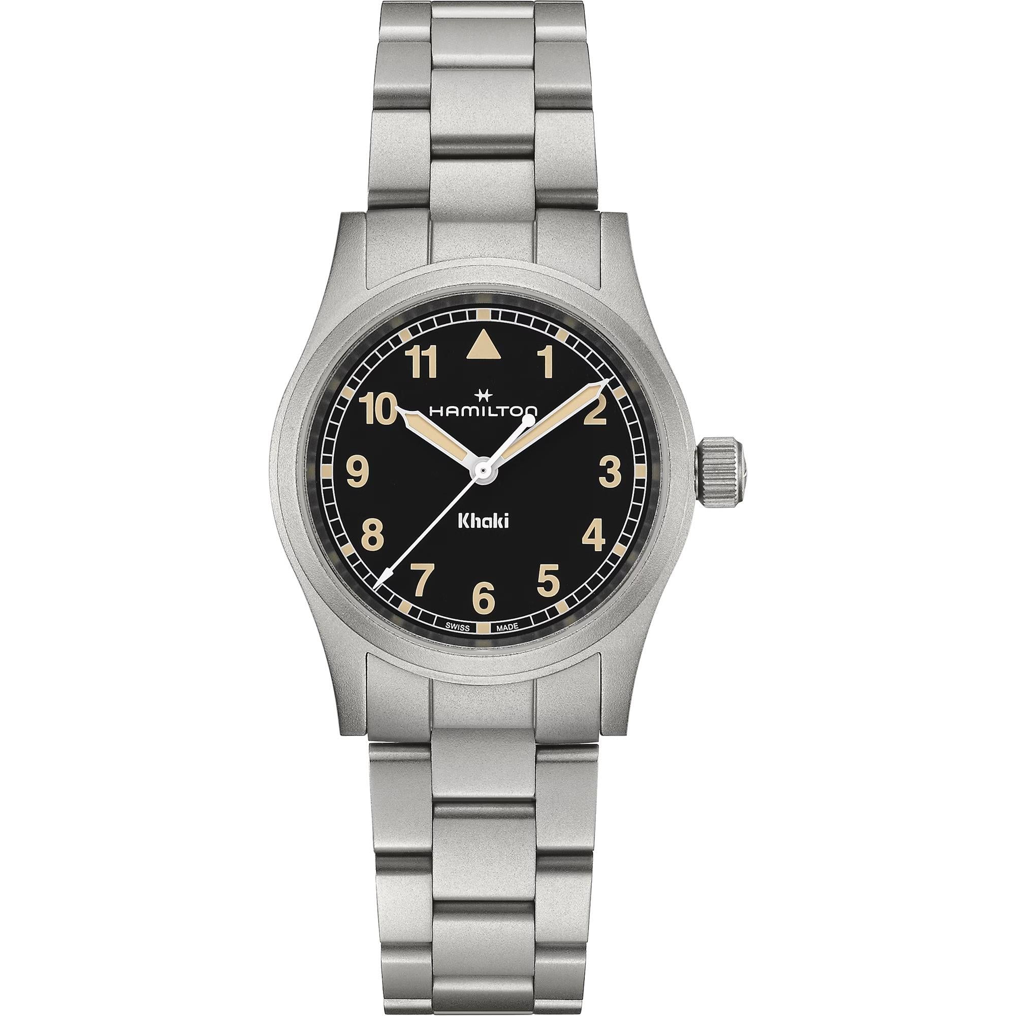 Hamilton Khaki Field Quartz Black Dial Steel Strap Unisex Watch H69301131
