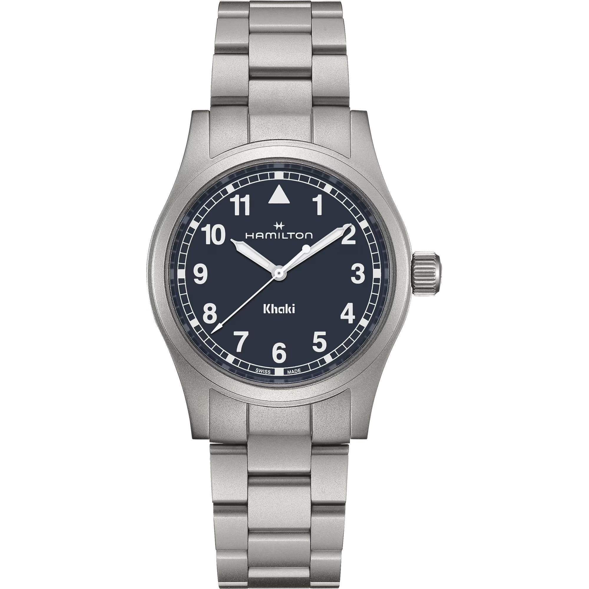 Hamilton Khaki Field Quartz Blue Dial Stainless Steel Strap Men's Watch H69401140