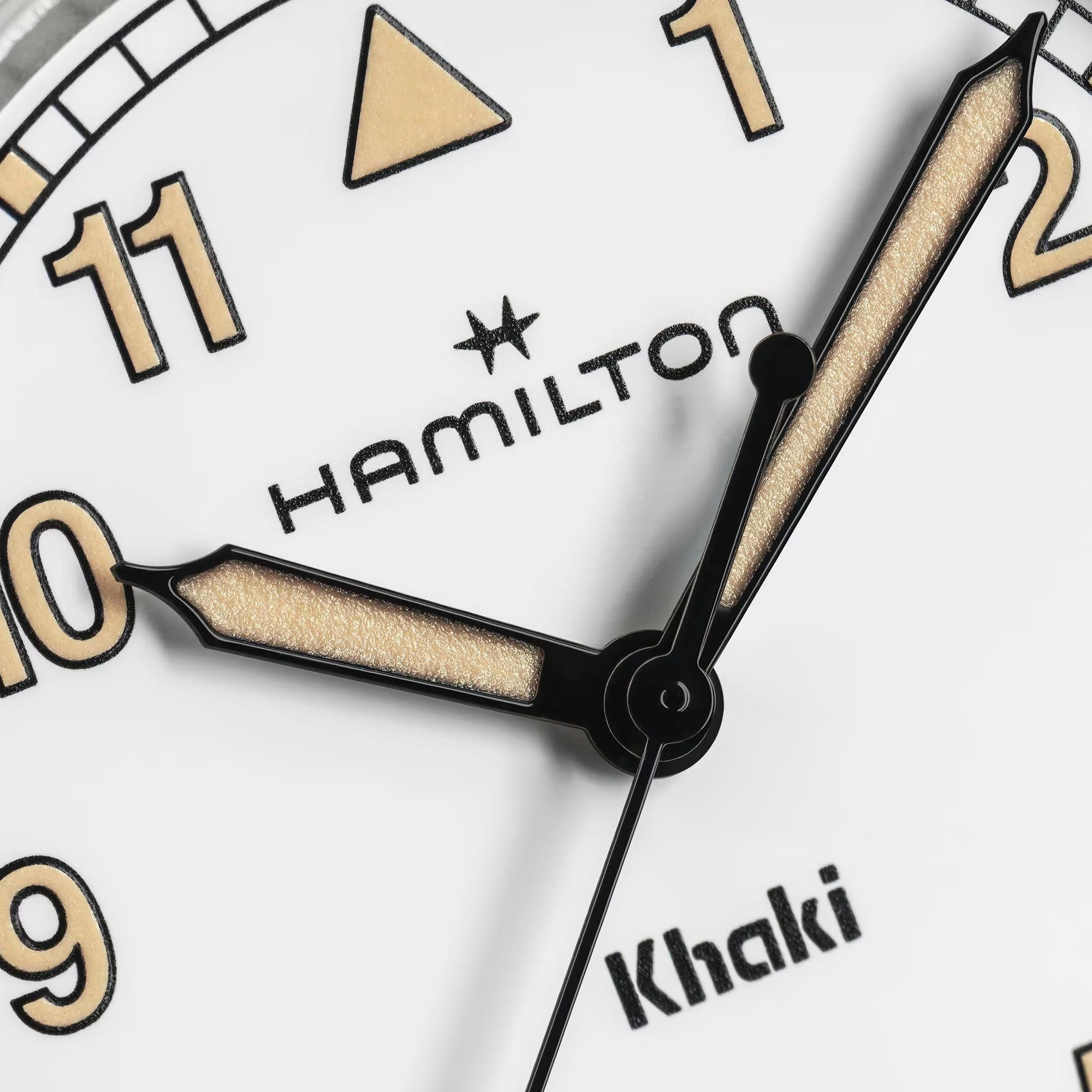 Hamilton Khaki Field Quartz White Dial Stainless Steel Strap Men's Watch H69301110