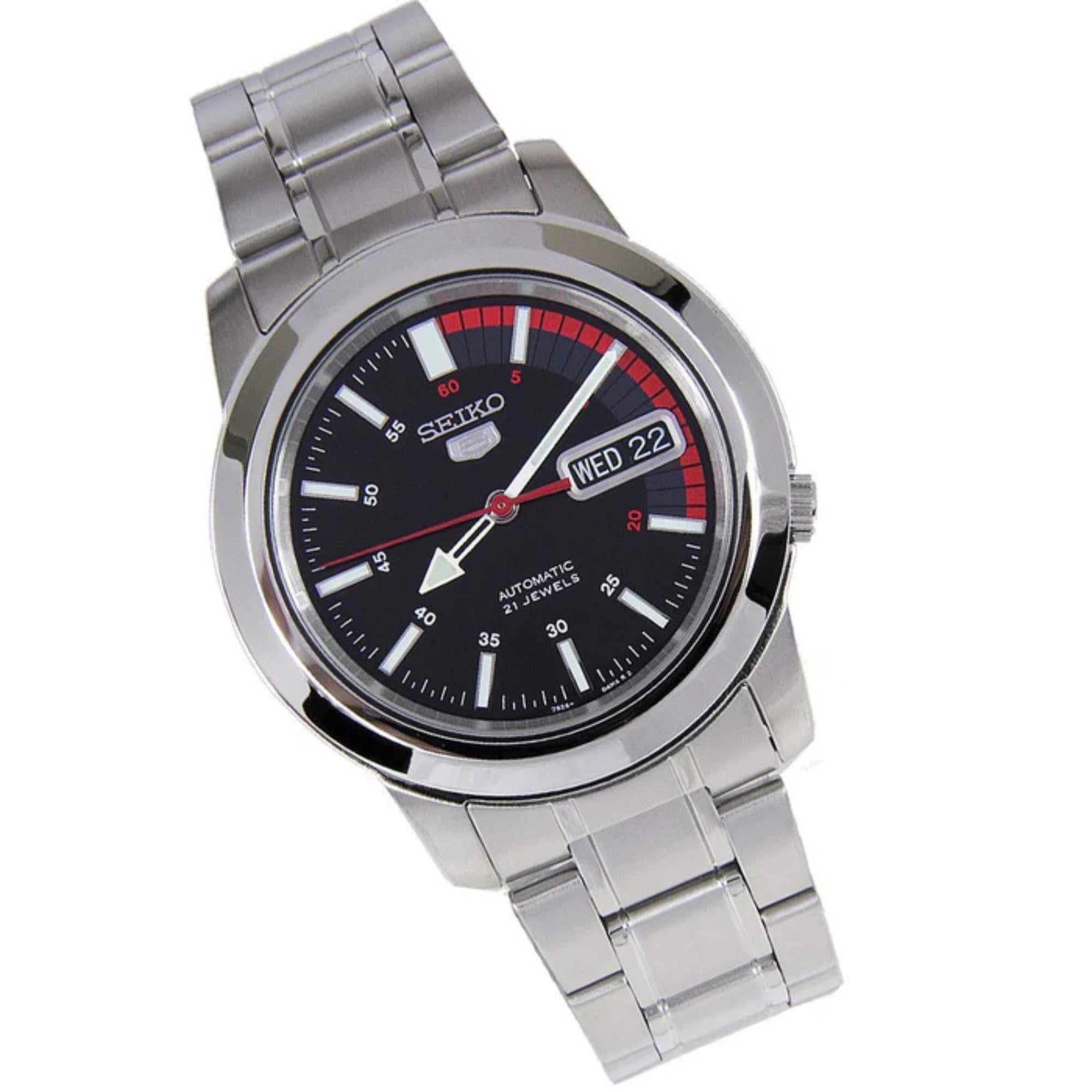 Seiko 5 Automatic Black Dial Stainless Steel Strap Men's Watch SNKK31K1