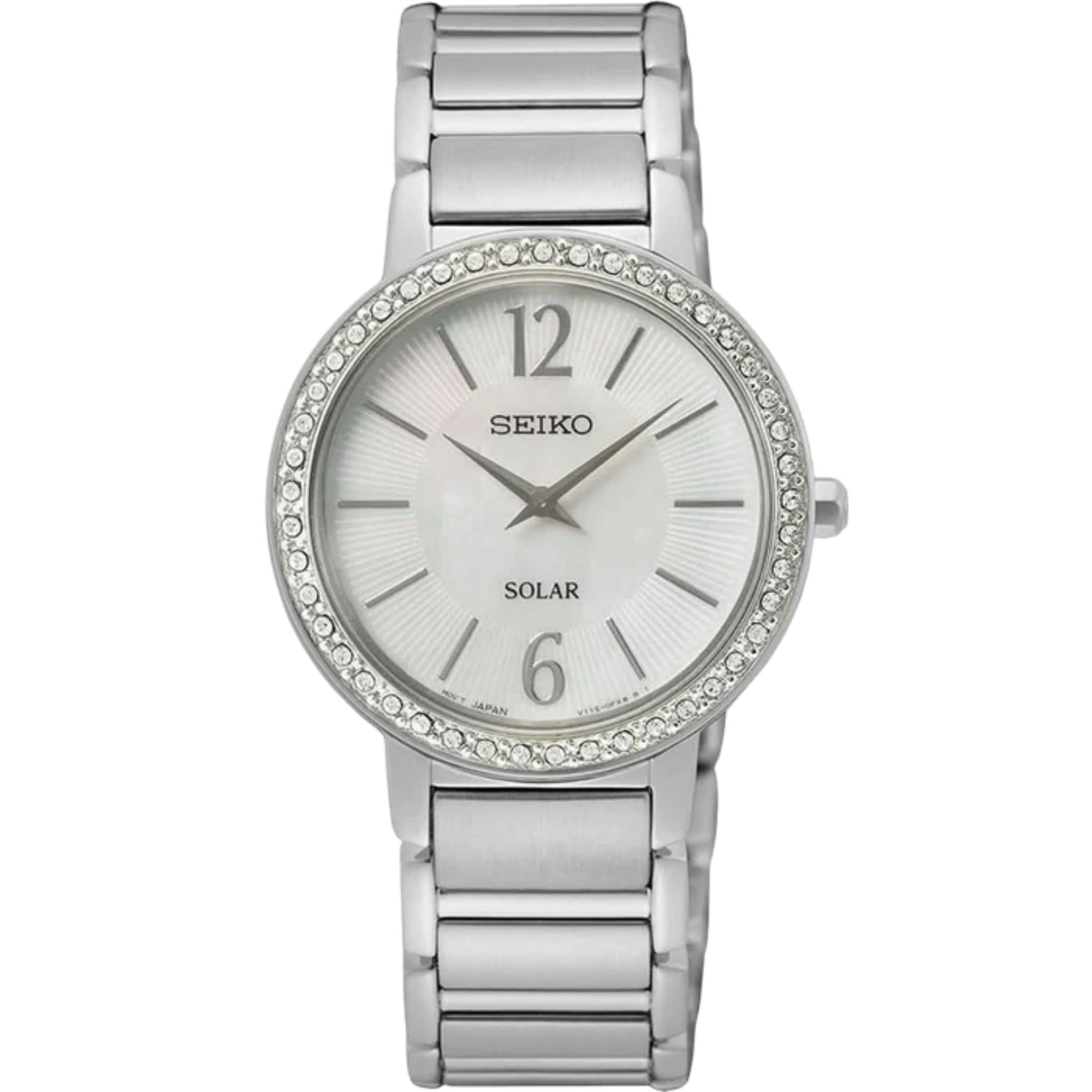 Seiko Conceptual Solar Mother of Pearl Dial Stainless Steel Strap Women's Watch SUP467P1