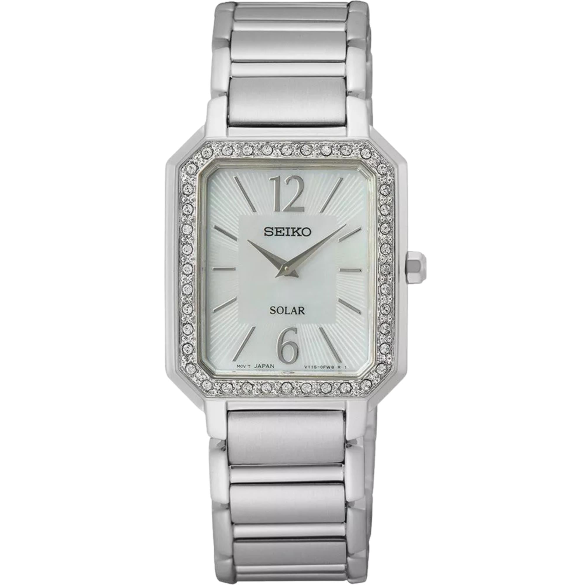 Seiko Conceptual Solar White Mother of Pearl Dial Stainless Steel Strap Women's Watch SUP465P1