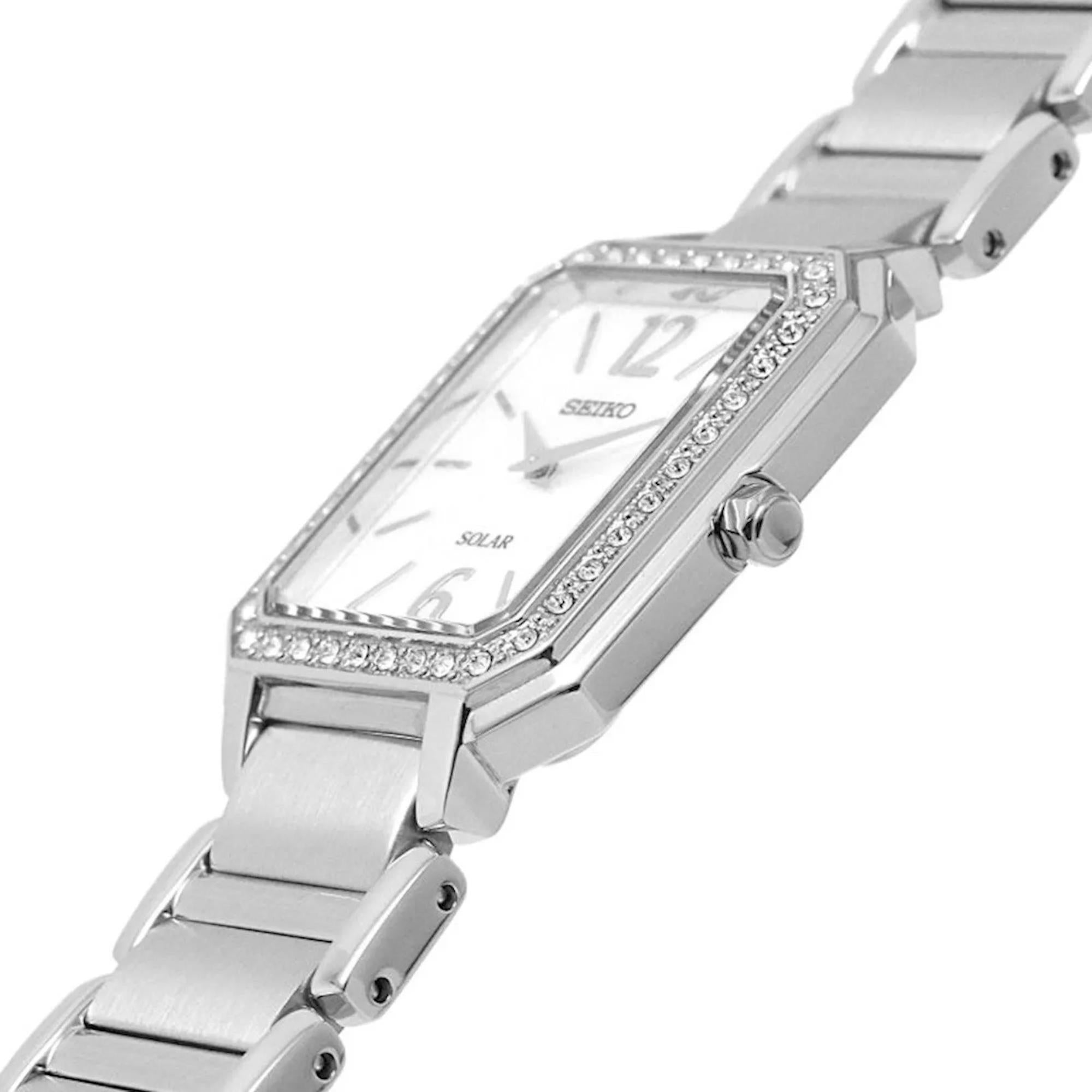 Seiko Conceptual Solar White Mother of Pearl Dial Stainless Steel Strap Women's Watch SUP465P1