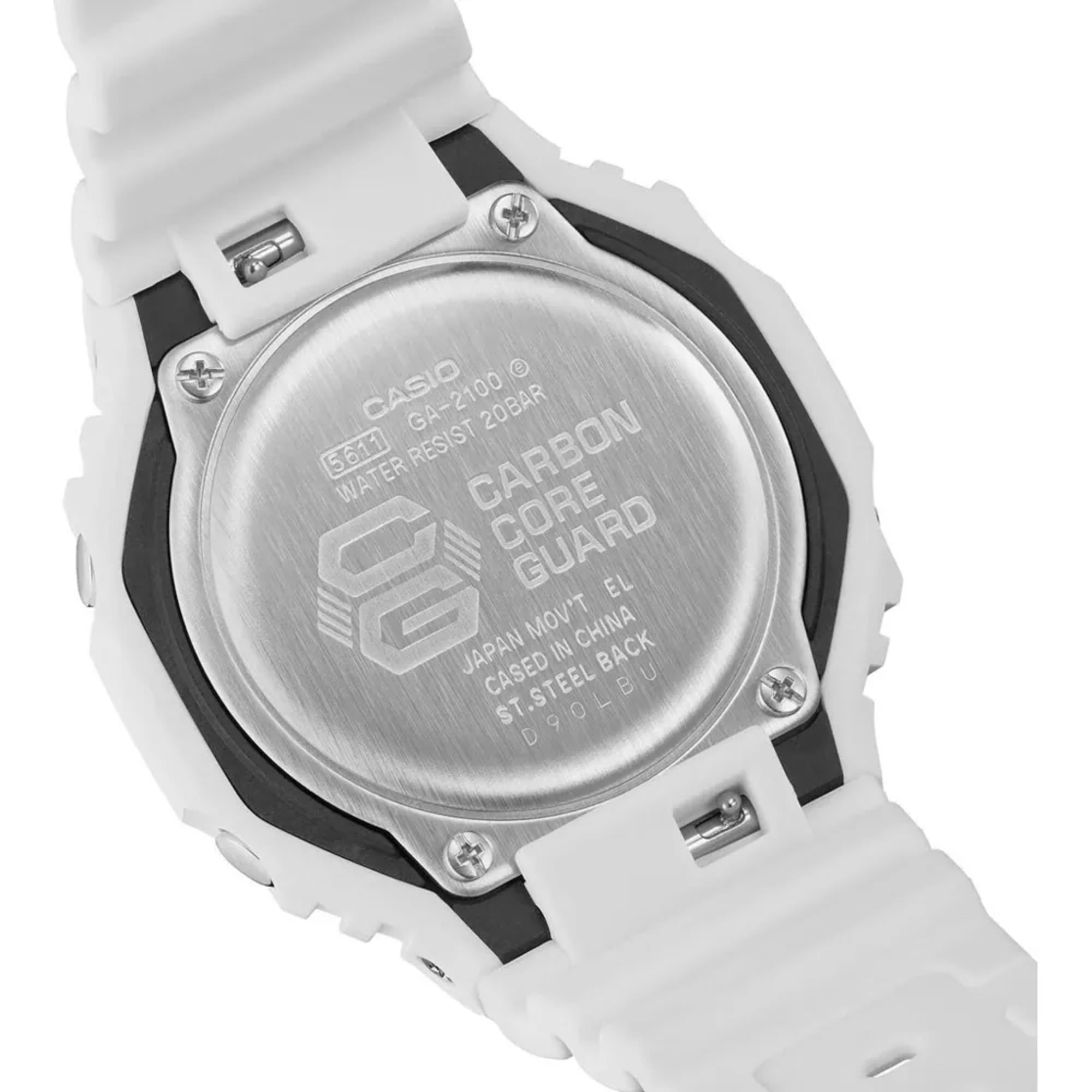 Casio G-Shock 2100 Series Analog-Digital White Dial Resin Strap Unisex Watch GA-2100-7A7ER