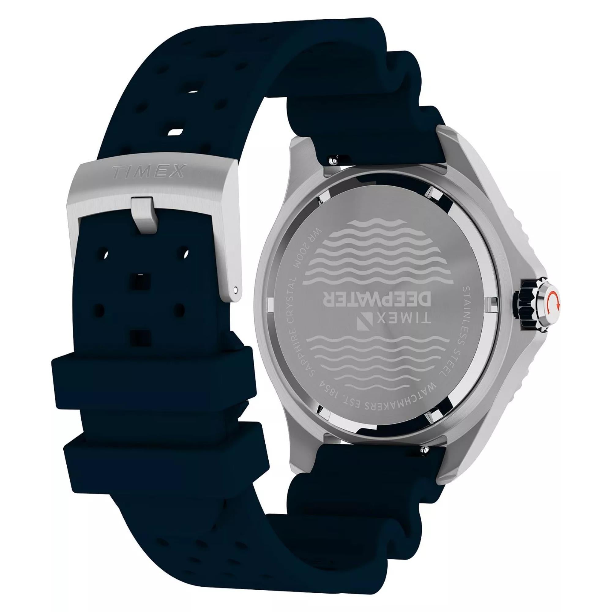 Timex Deep Water Meridian Blue Dial Rubber Strap Men's Watch TW2W81500