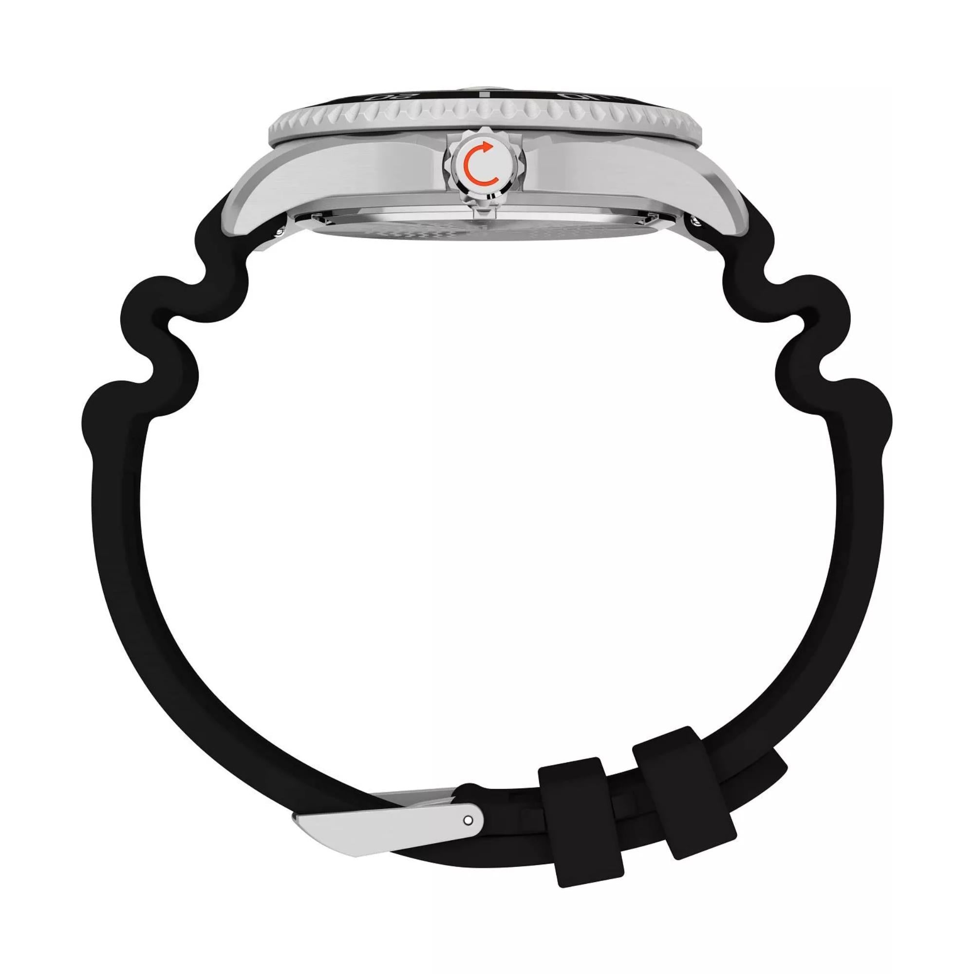 Timex Deep Water Meridian Black Dial Rubber Strap Men's Watch TW2W81600