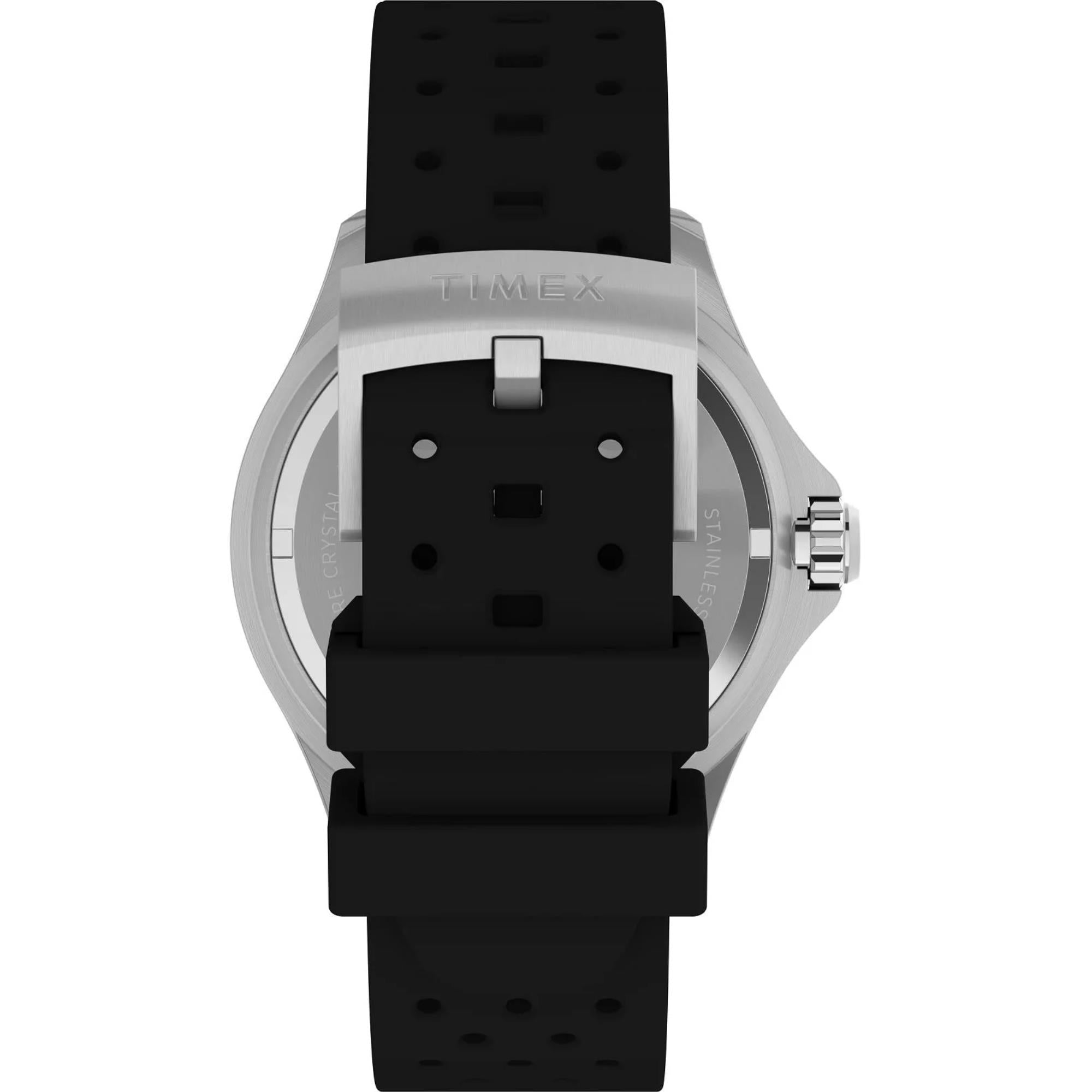 Timex Deep Water Meridian Black Dial Rubber Strap Men's Watch TW2W81600