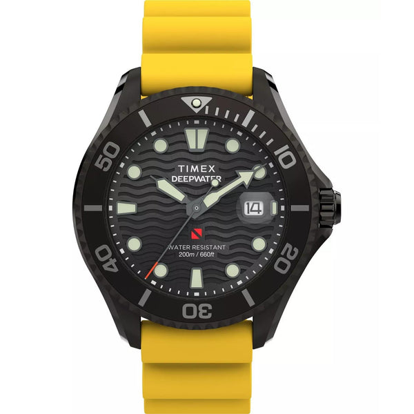 Timex Deep Water Meridian Black Dial Rubber Strap Men's Watch TW2W81700