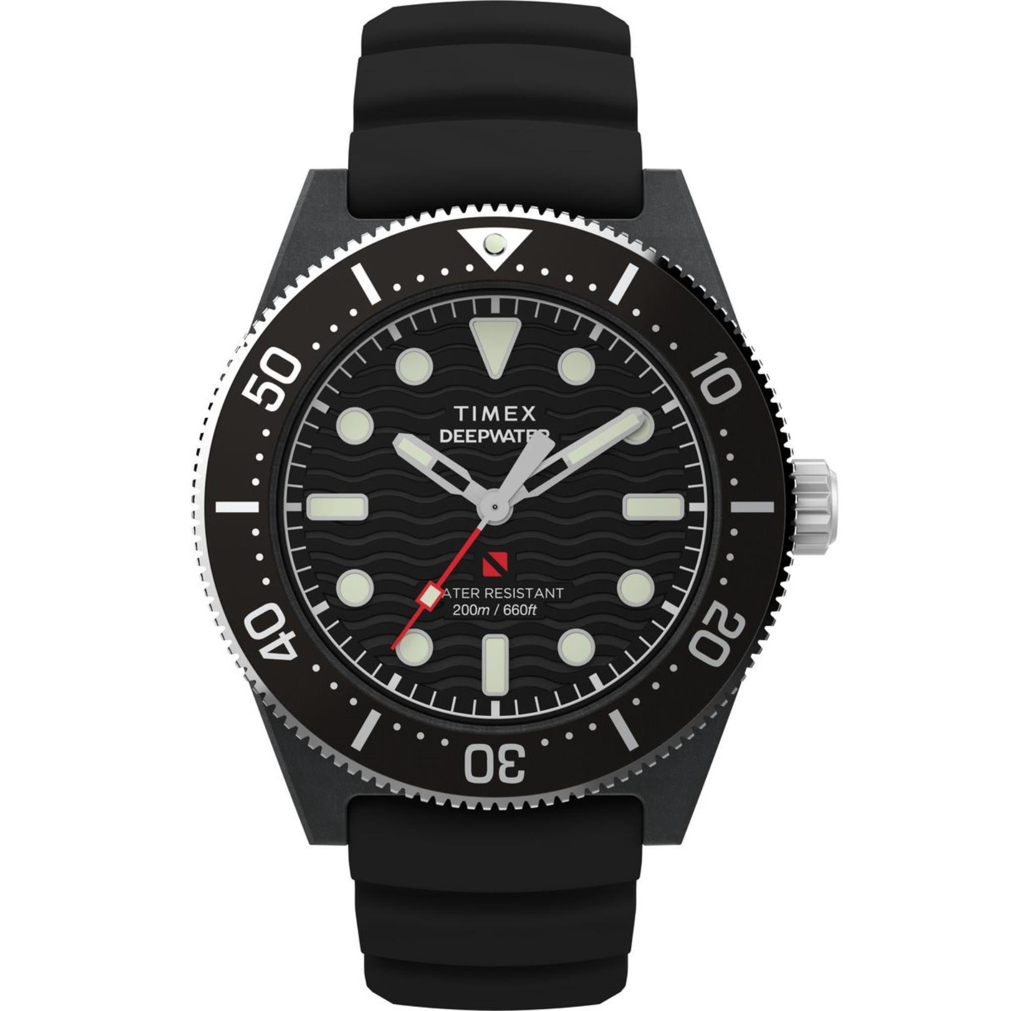 Timex Deep Water Reef Black Dial Rubber Strap Men's Watch TW2Y02200