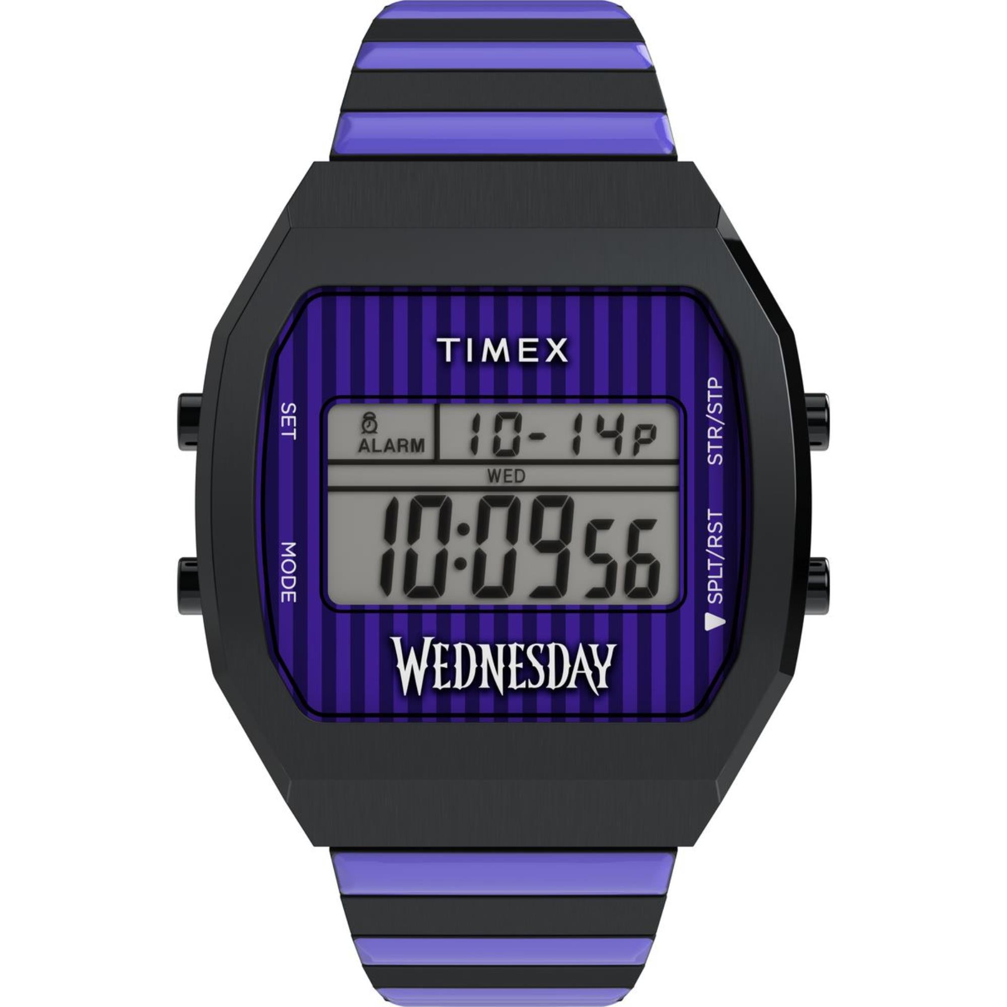 Timex Digital Wednesday T80 Purple Dial Stainless Steel Men's Watch TW2Y19500