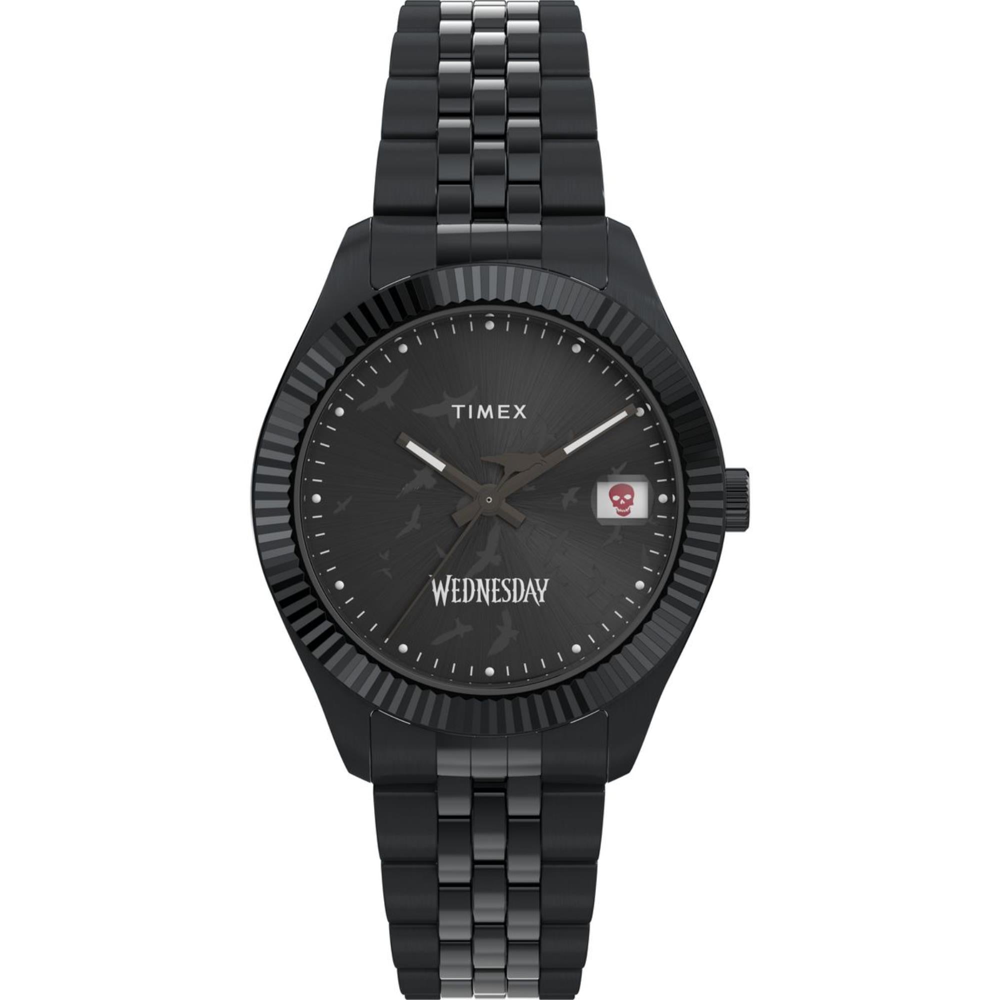 Timex Wednesday Legacy Black Dial Stainless Steel Men's Watch TW2Y19600