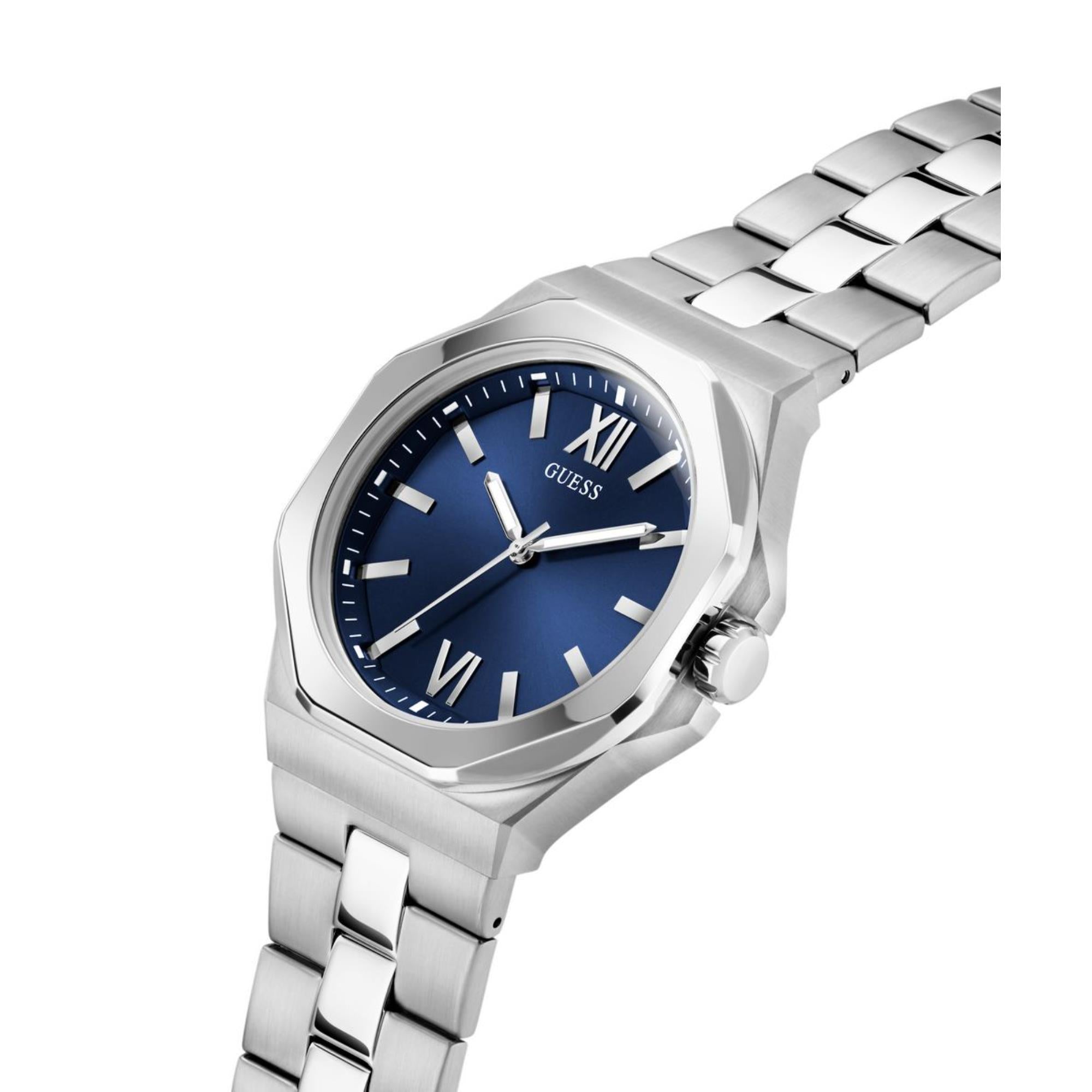 Guess Emperor Blue Dial Stainless Steel Strap Men's Watch GW0849G1