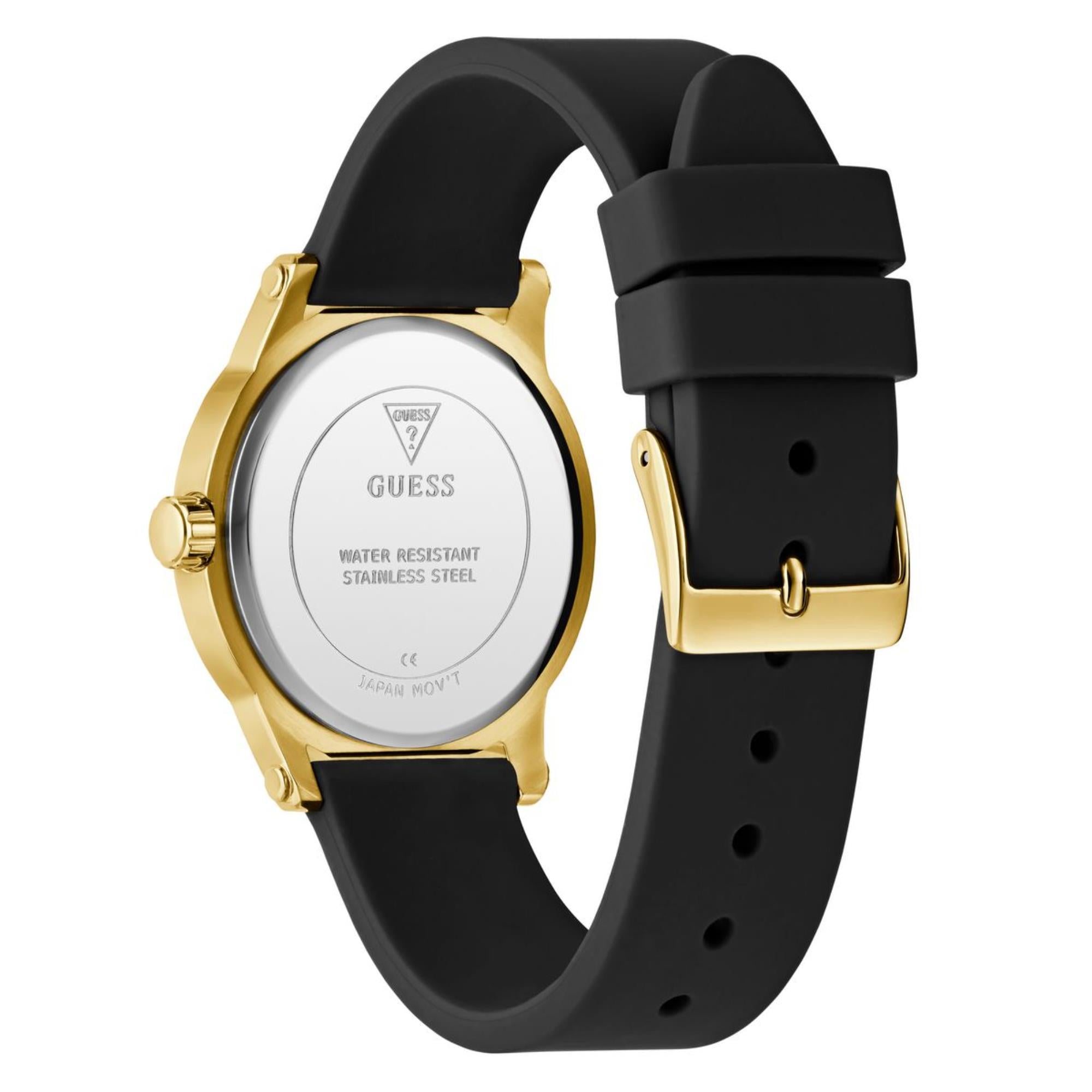 Guess Annette Gold Dial Silicone Strap Women's Watch GW0860L1