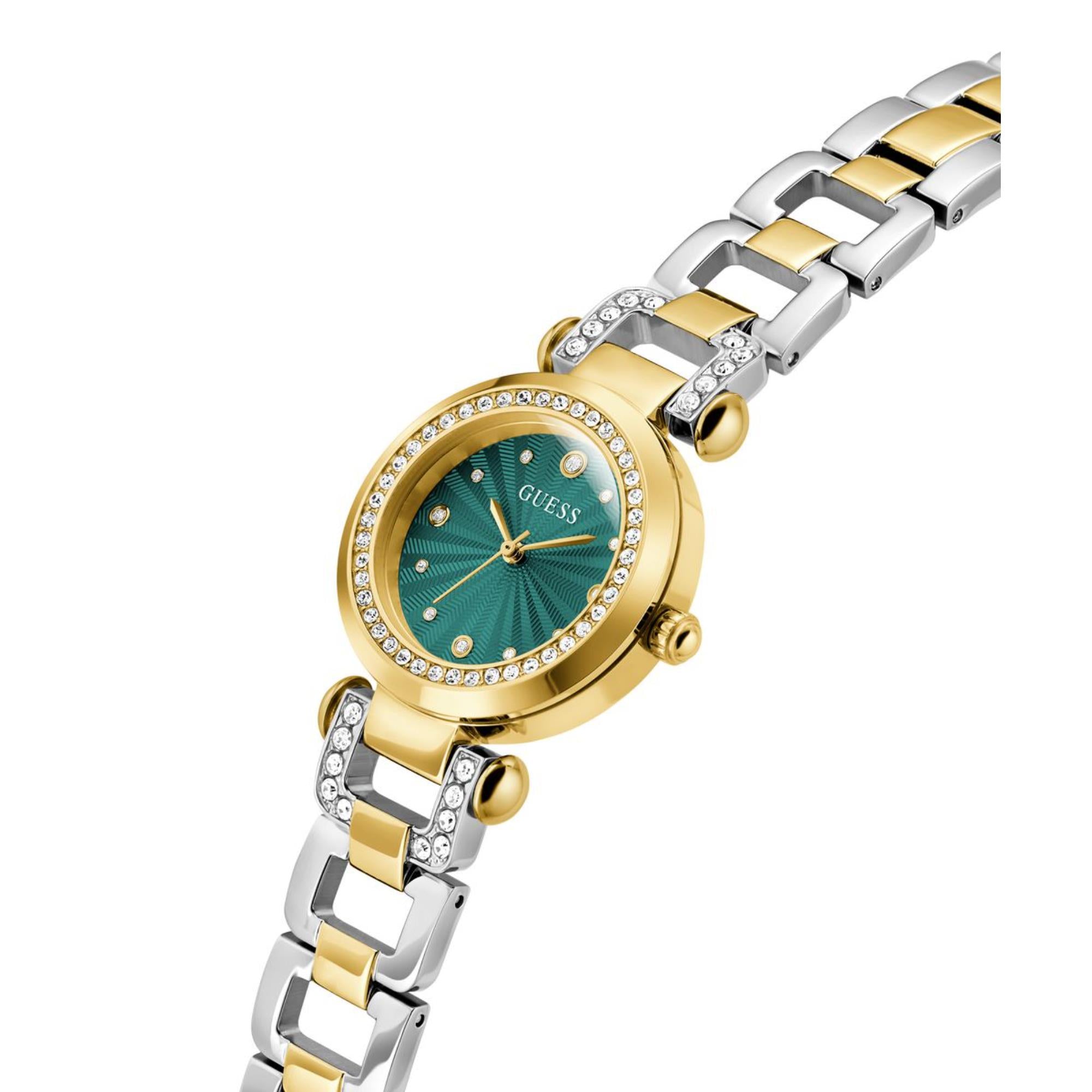 Guess Ginger Green Dial Stainless Steel Strap Women's Watch GW0869L1