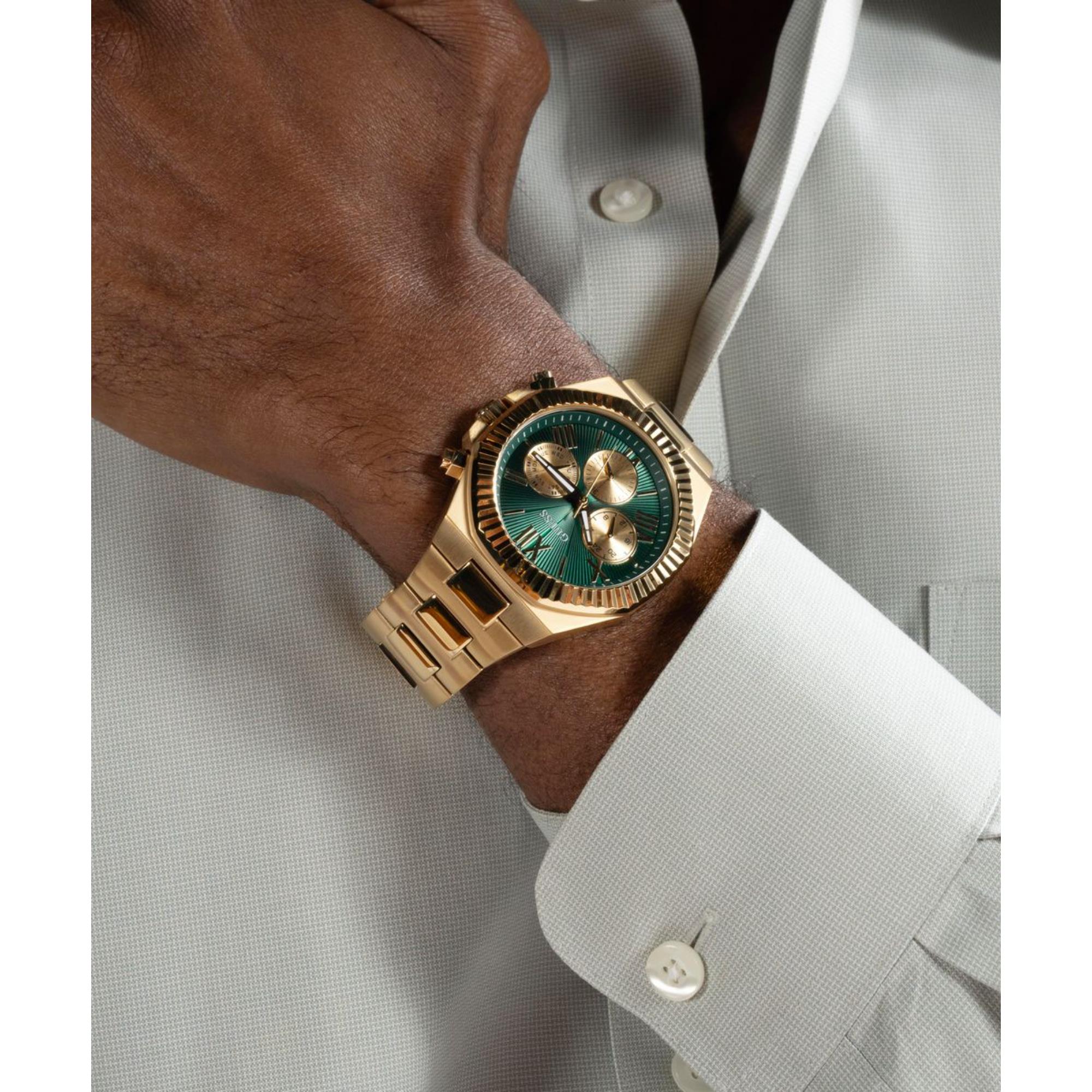 Guess Equity Green Dial Stainless Steel Strap Men's Watch GW0703G2