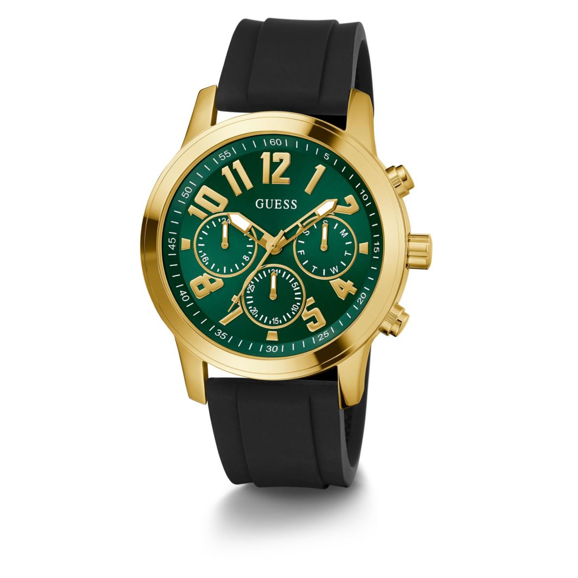 Guess Parker Green Dial Silicone Strap Men's Watch GW0708G2