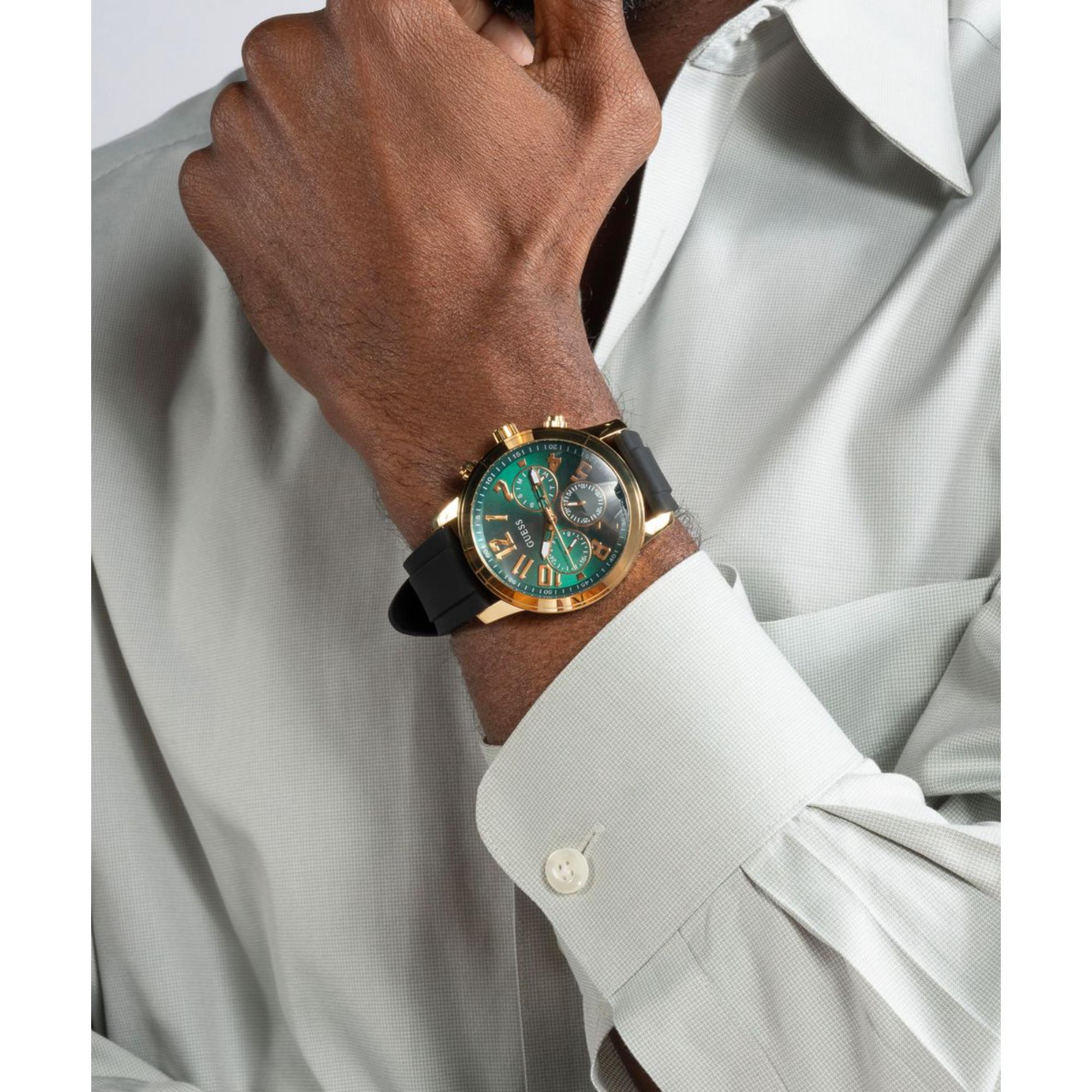 Guess Parker Green Dial Silicone Strap Men's Watch GW0708G2