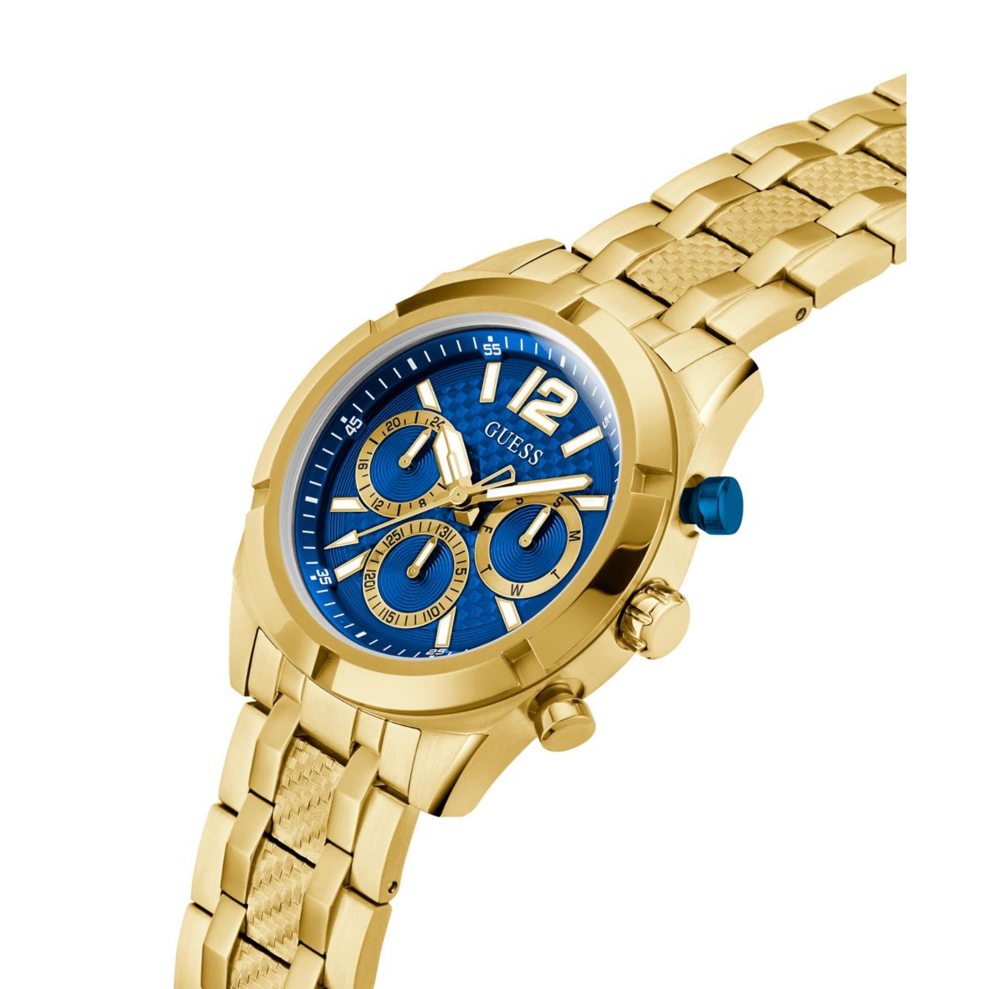 Guess Resistance Blue Dial Stainless Steel Strap Men's Watch GW0714G2