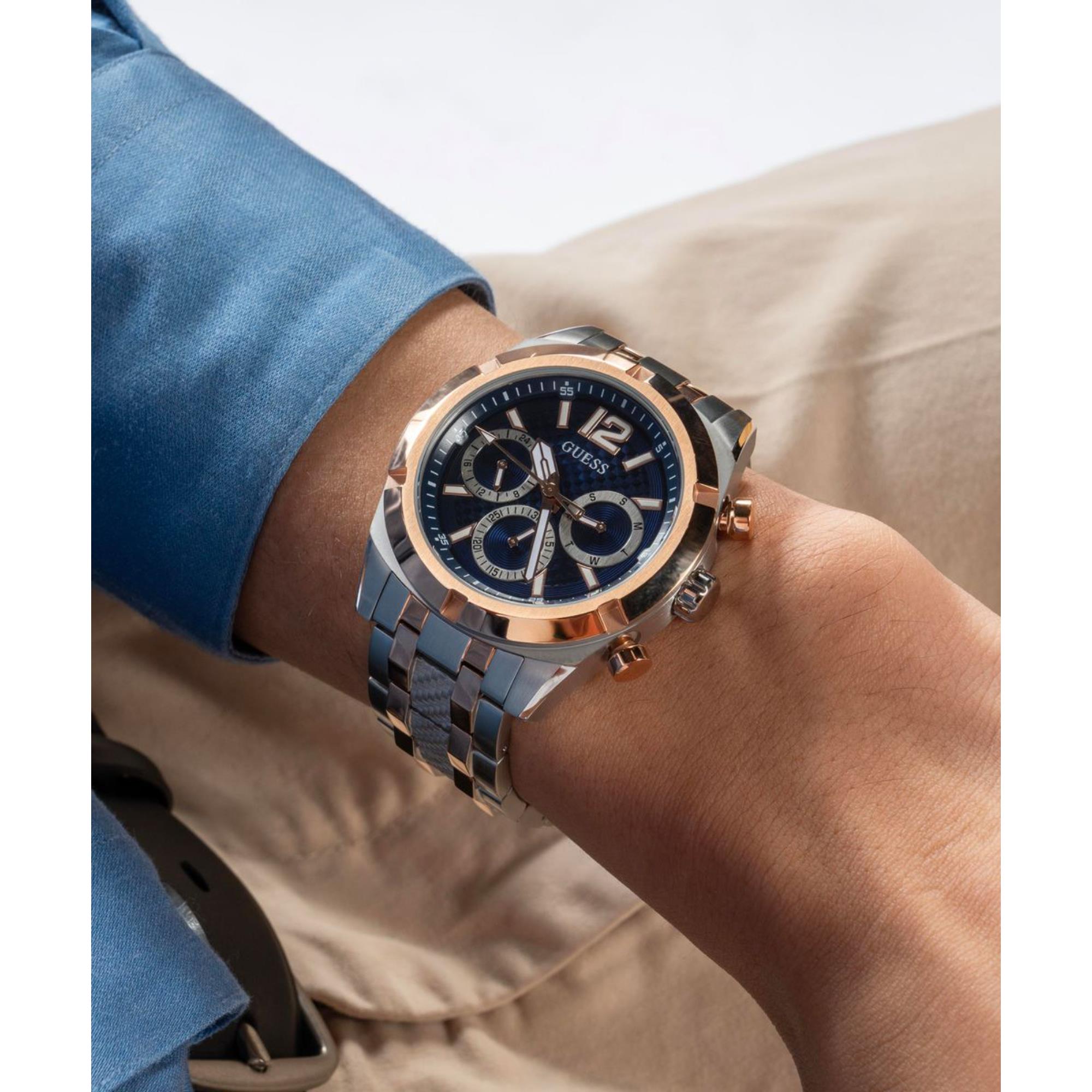 Guess Resistance Blue Dial Stainless Steel Strap Men's Watch GW0714G3
