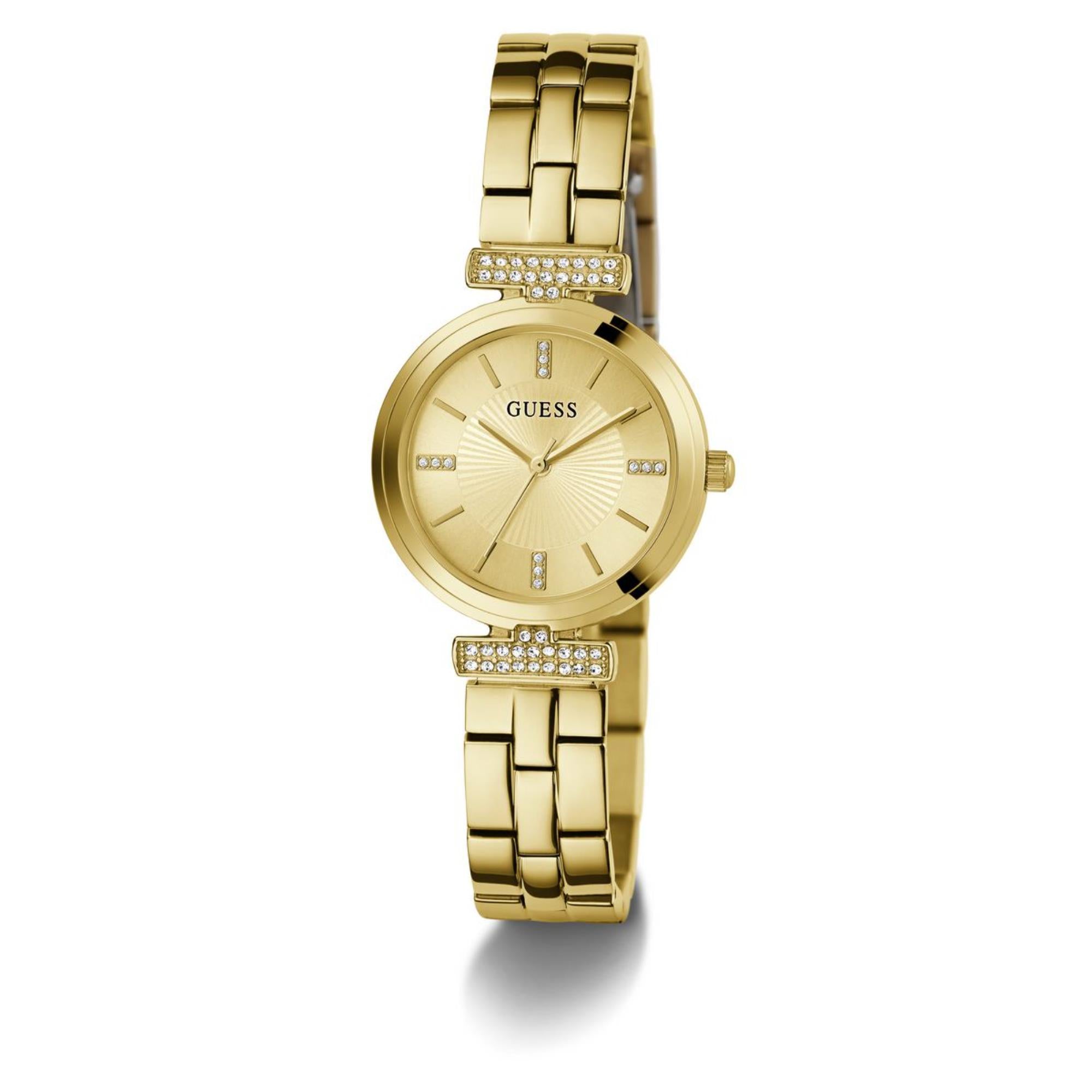 Guess Array Champagne Dial Stainless Steel Strap Women's Watch GW0762L2