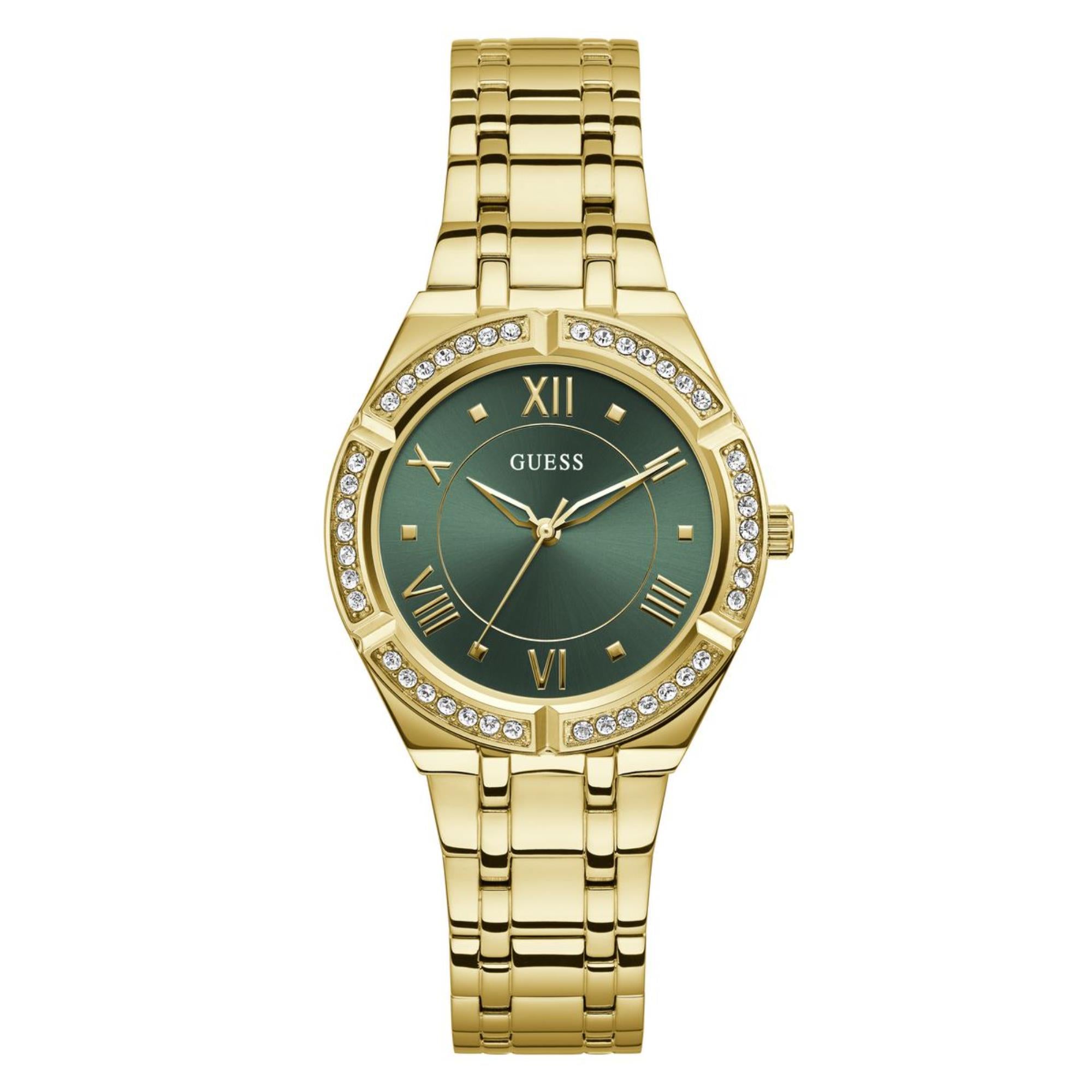 Guess Cosmo Green Dial Stainless Steel Strap Women's Watch GW0033L8