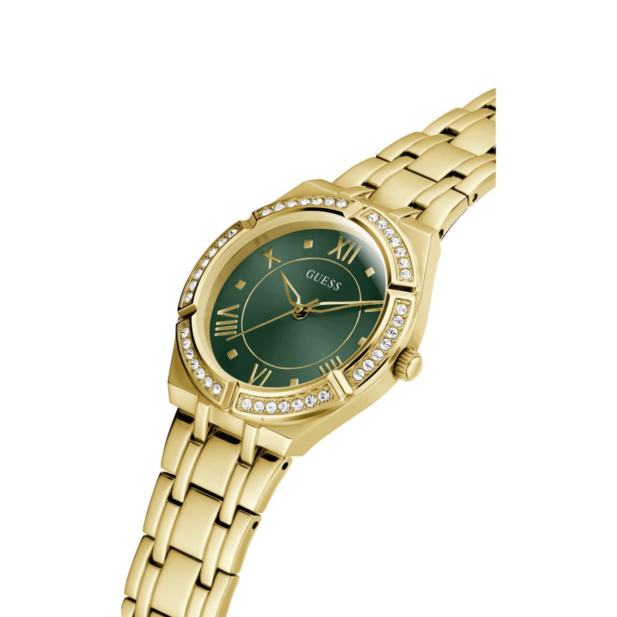 Guess Cosmo Green Dial Stainless Steel Strap Women's Watch GW0033L8