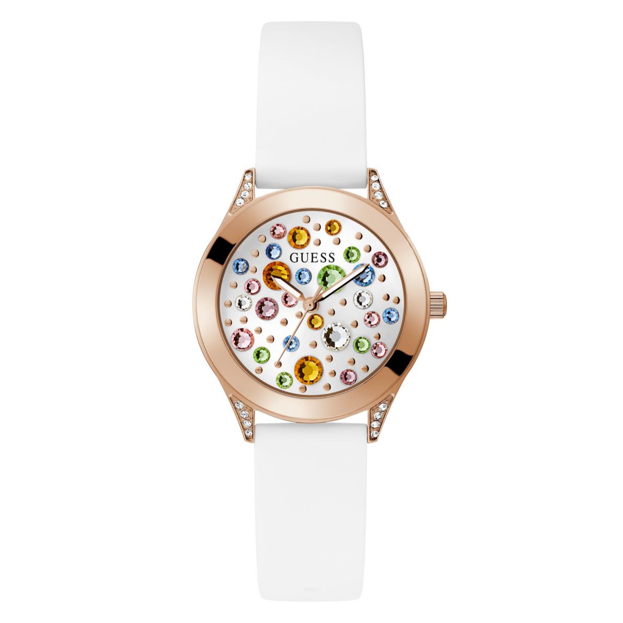 Guess Mini Wonderlust White Dial Silicone Strap Women's Watch GW0678L4