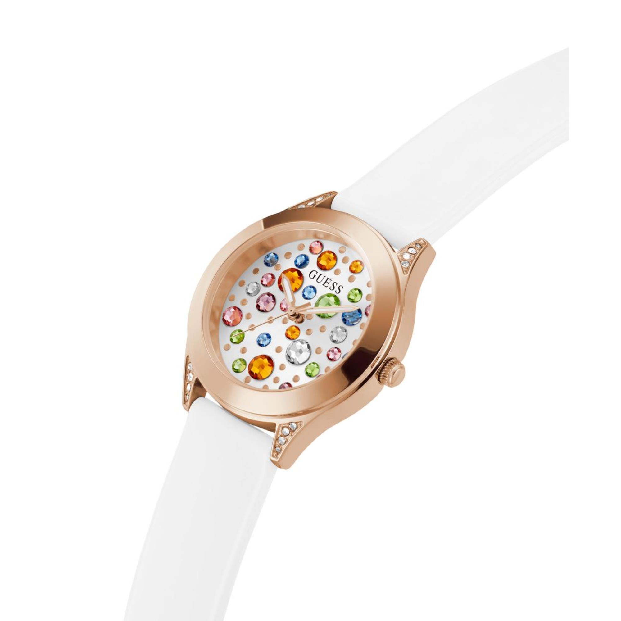Guess Mini Wonderlust White Dial Silicone Strap Women's Watch GW0678L4
