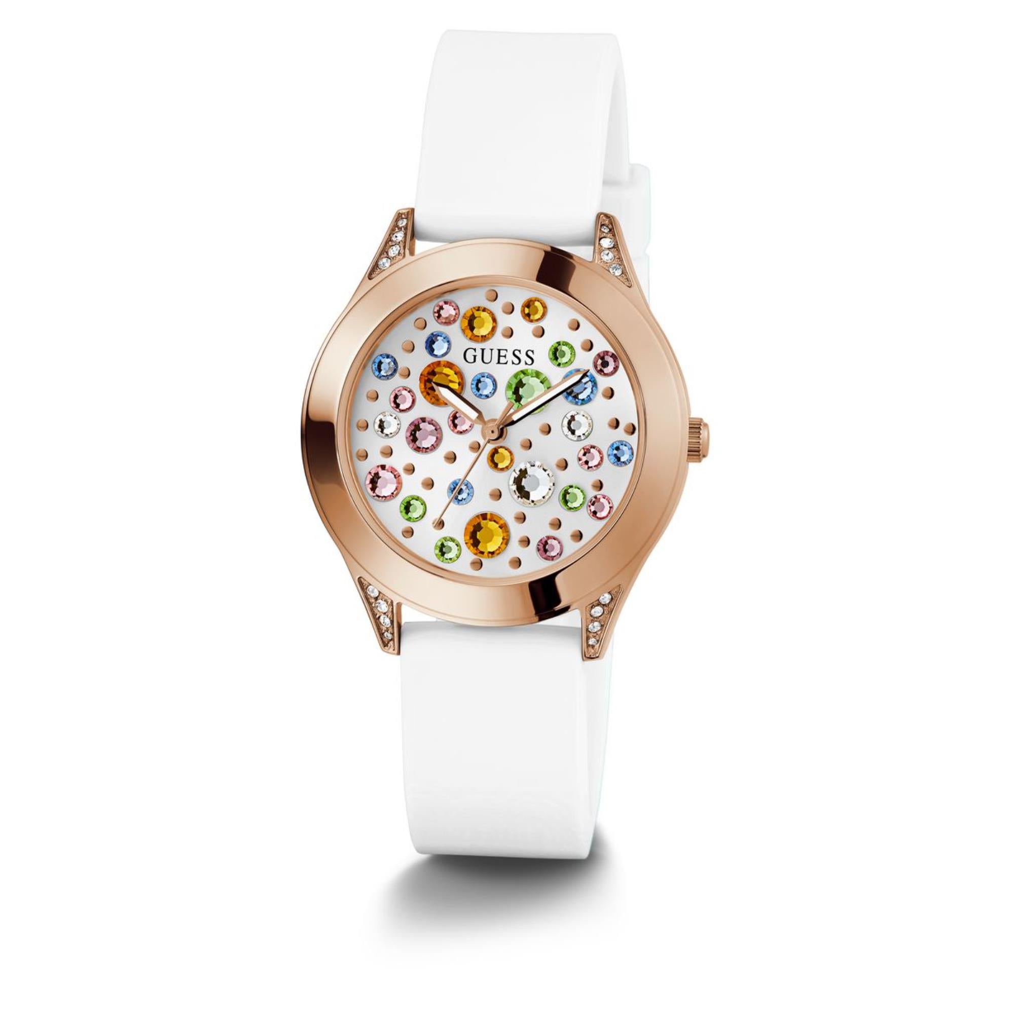 Guess Mini Wonderlust White Dial Silicone Strap Women's Watch GW0678L4