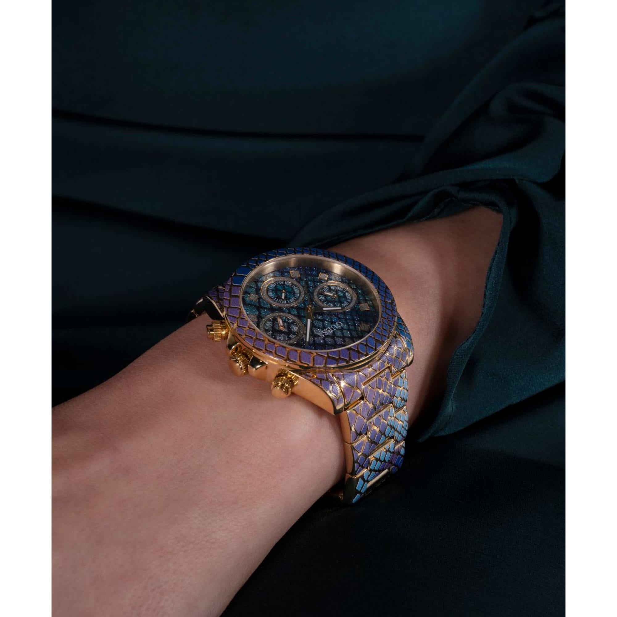 Guess Serpentina Animal Print Dial Stainless Steel Strap Women's Watch GW0752L1