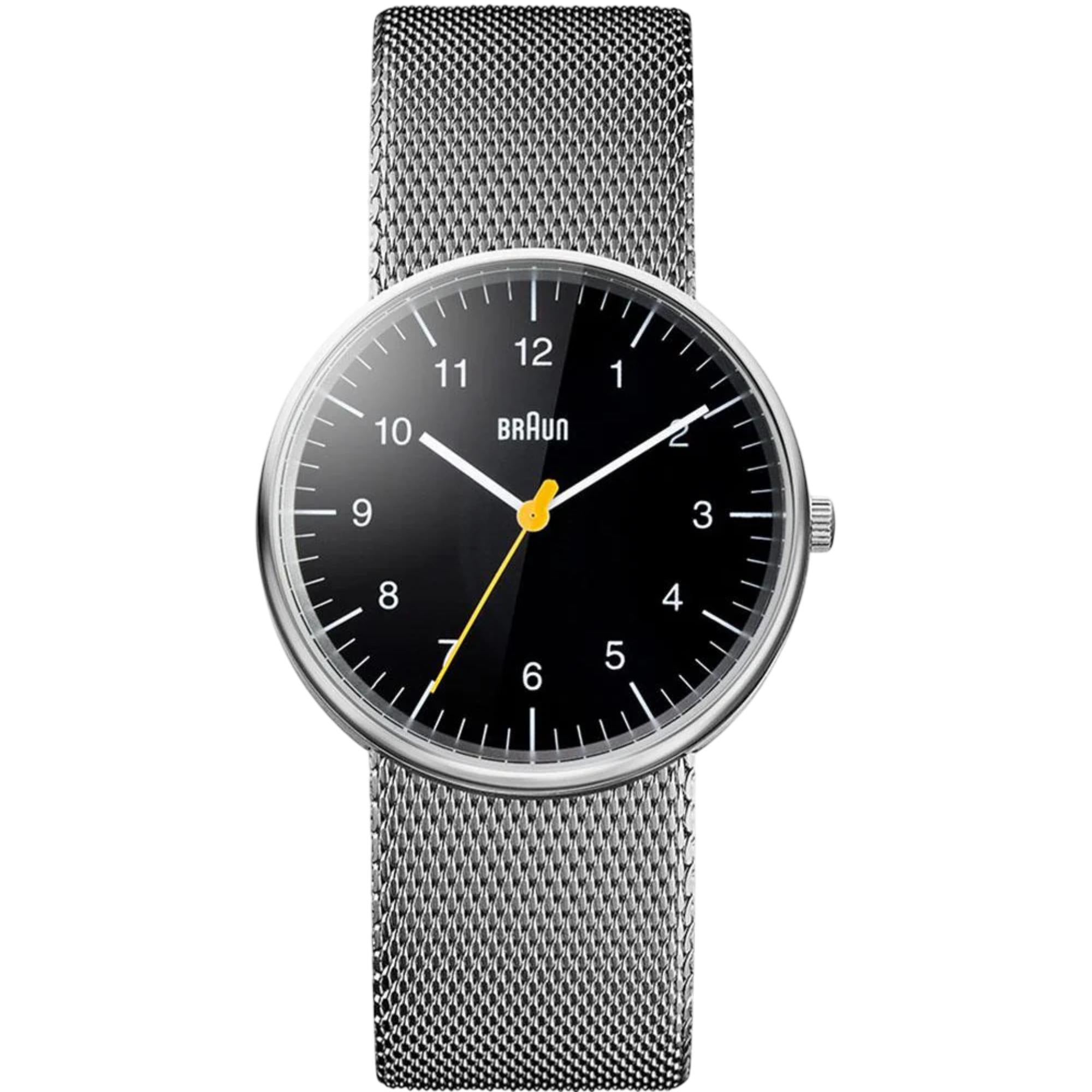 Braun Classic Black Dial Steel Mesh Strap Men's Watch BN0021BKSLMHG