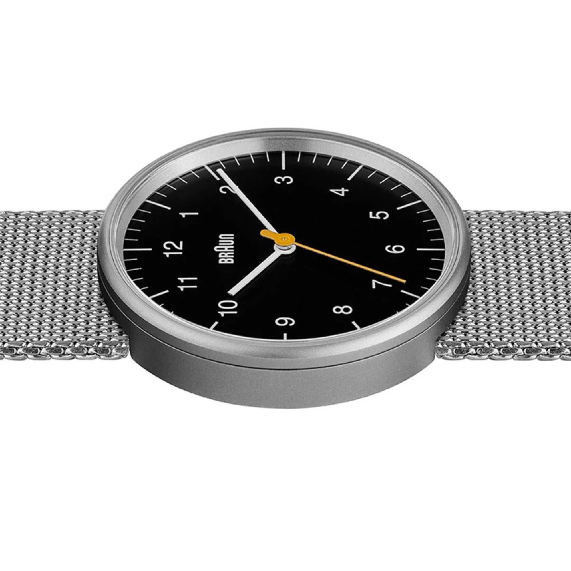 Braun Classic Black Dial Steel Mesh Strap Men's Watch BN0021BKSLMHG