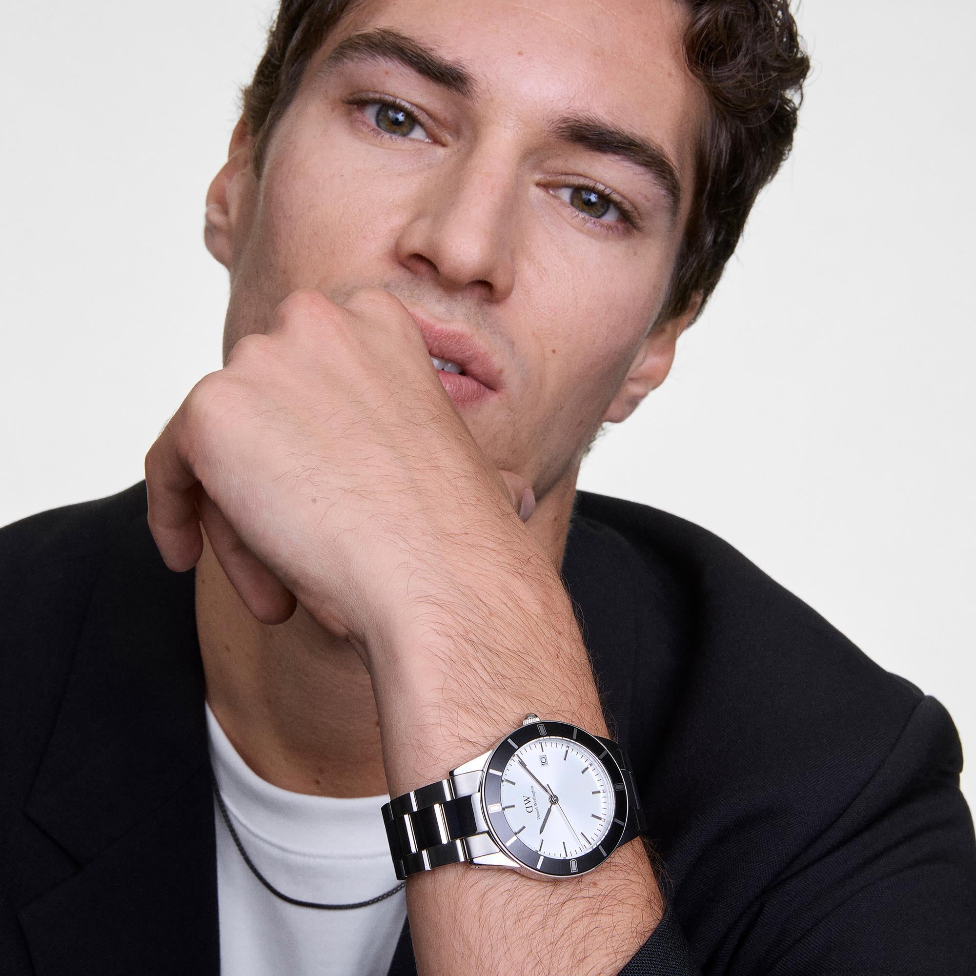 Daniel Wellington Iconic Paradigma White Dial Stainless Steel Strap Men's Watch DW00100819