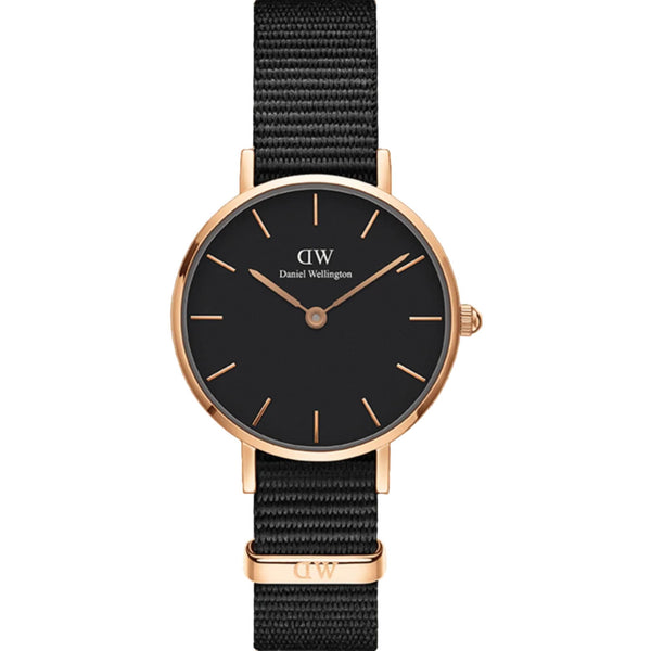 Daniel Wellington Petite Black Dial Fabric Strap Women's Watch DW00100247