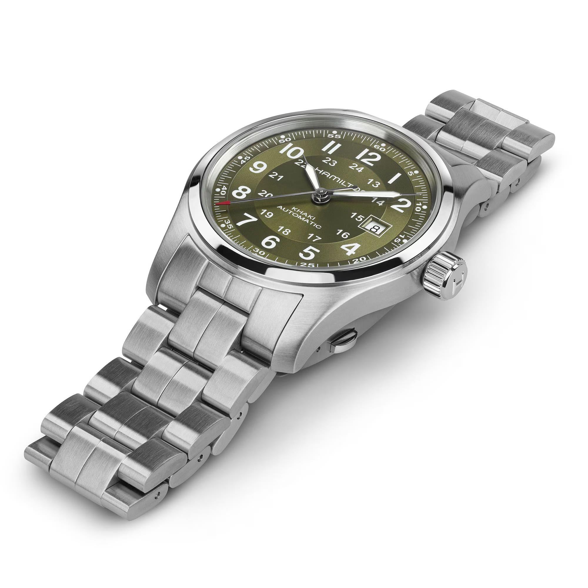 Hamilton Khaki Field Green Dial Stainless Steel Strap Men's Watch H70605160