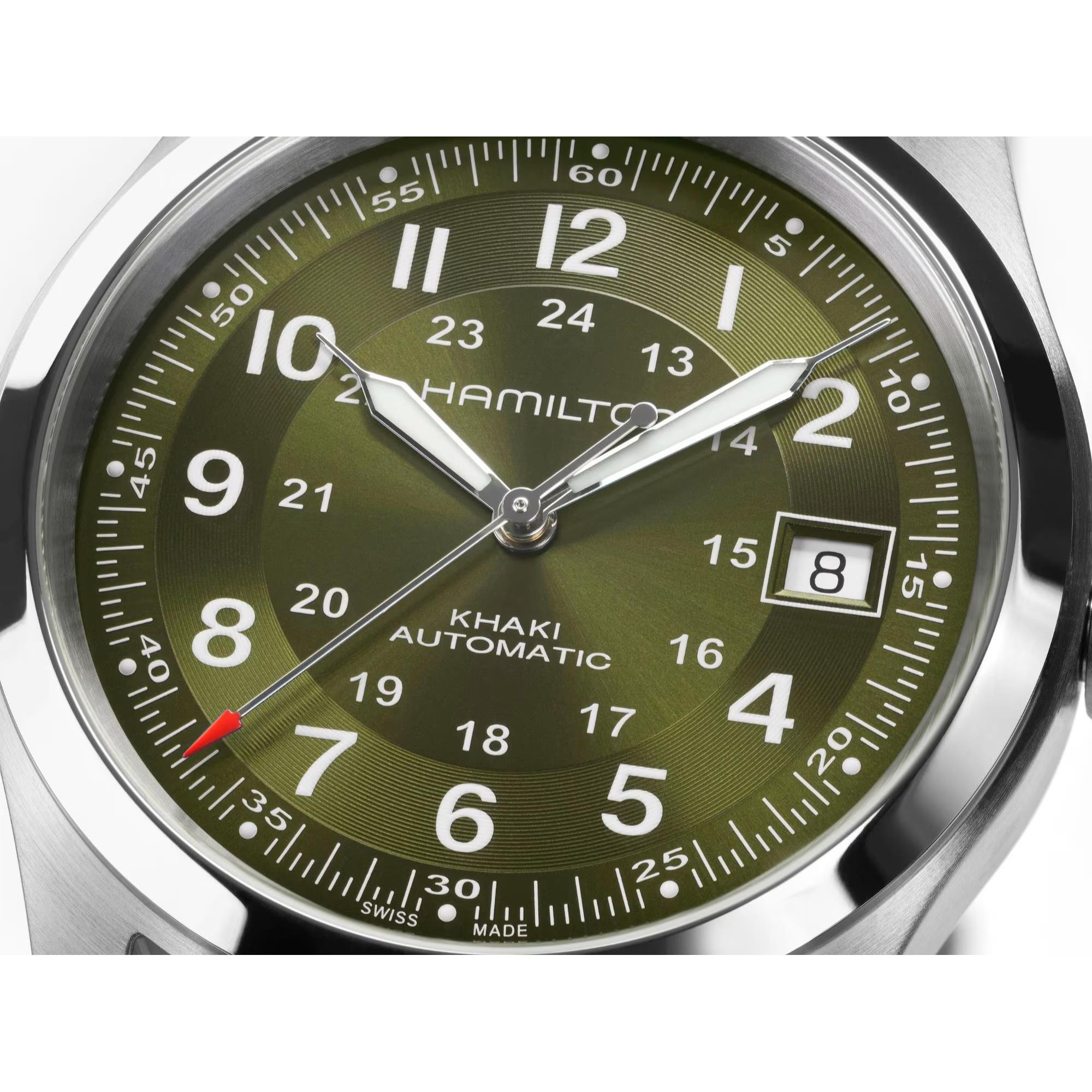 Hamilton Khaki Field Green Dial Leather Strap Men's Watch H70455560