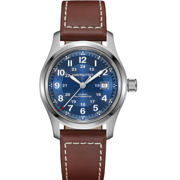 Hamilton Khaki Field Blue Dial Leather Strap Men's Watch H70605540
