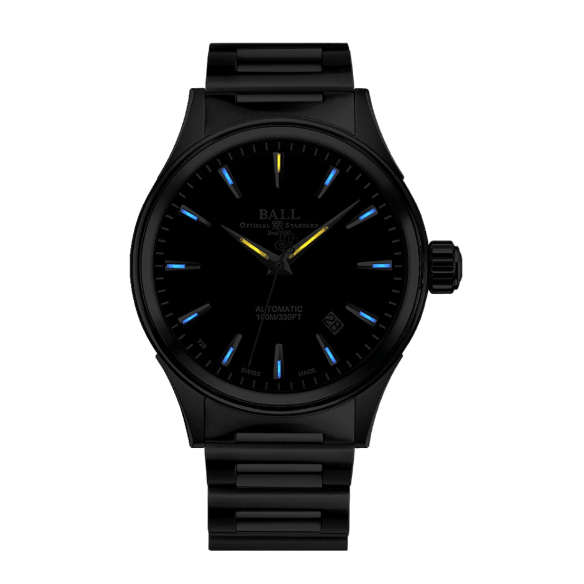 BALL Fireman Victory Black Dial Stainless Steel Strap Men's Watch NM2098C-S3J-BK