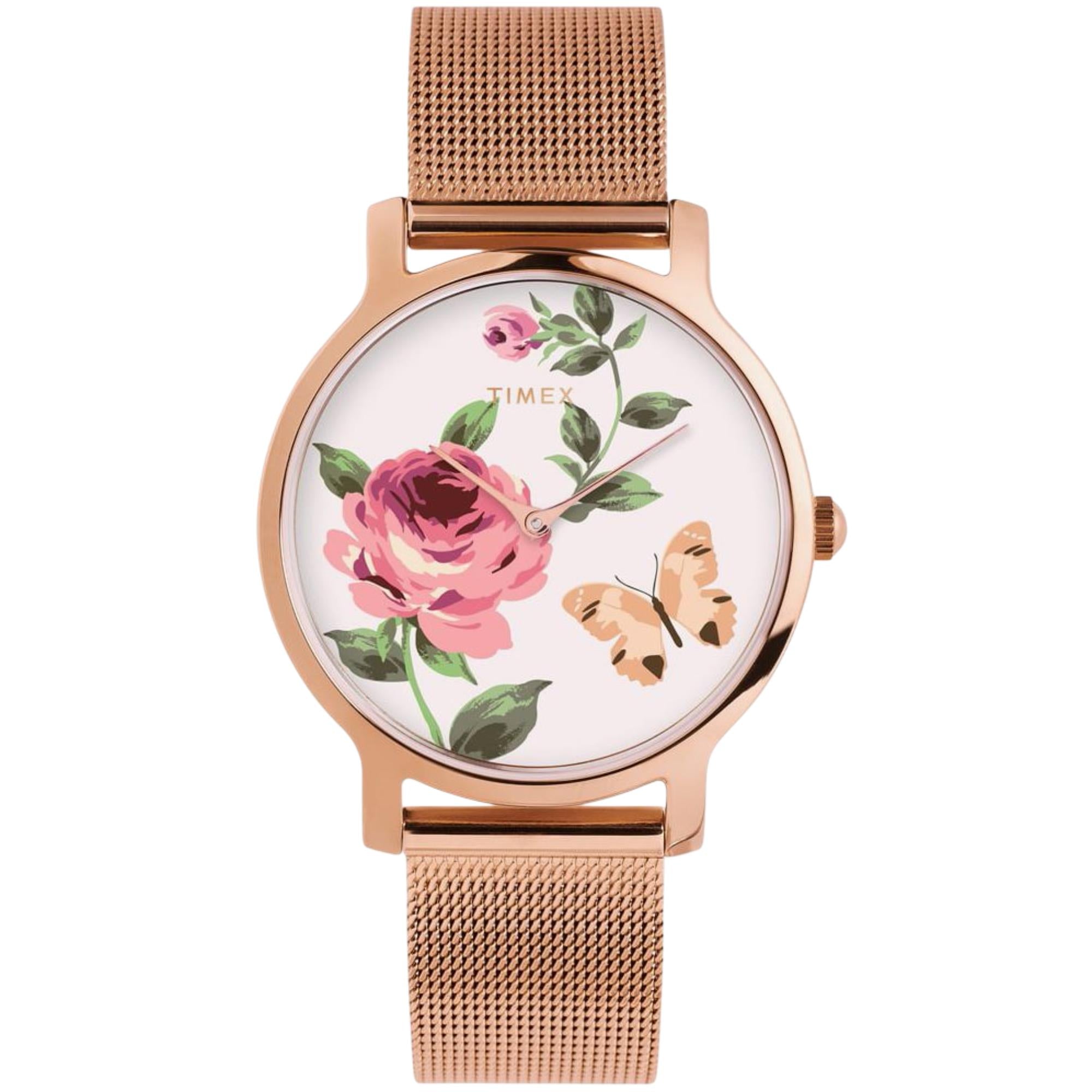 Timex Floral Multi-Coloured Dial Stainless Steel Strap Women's Watch TW2U19000