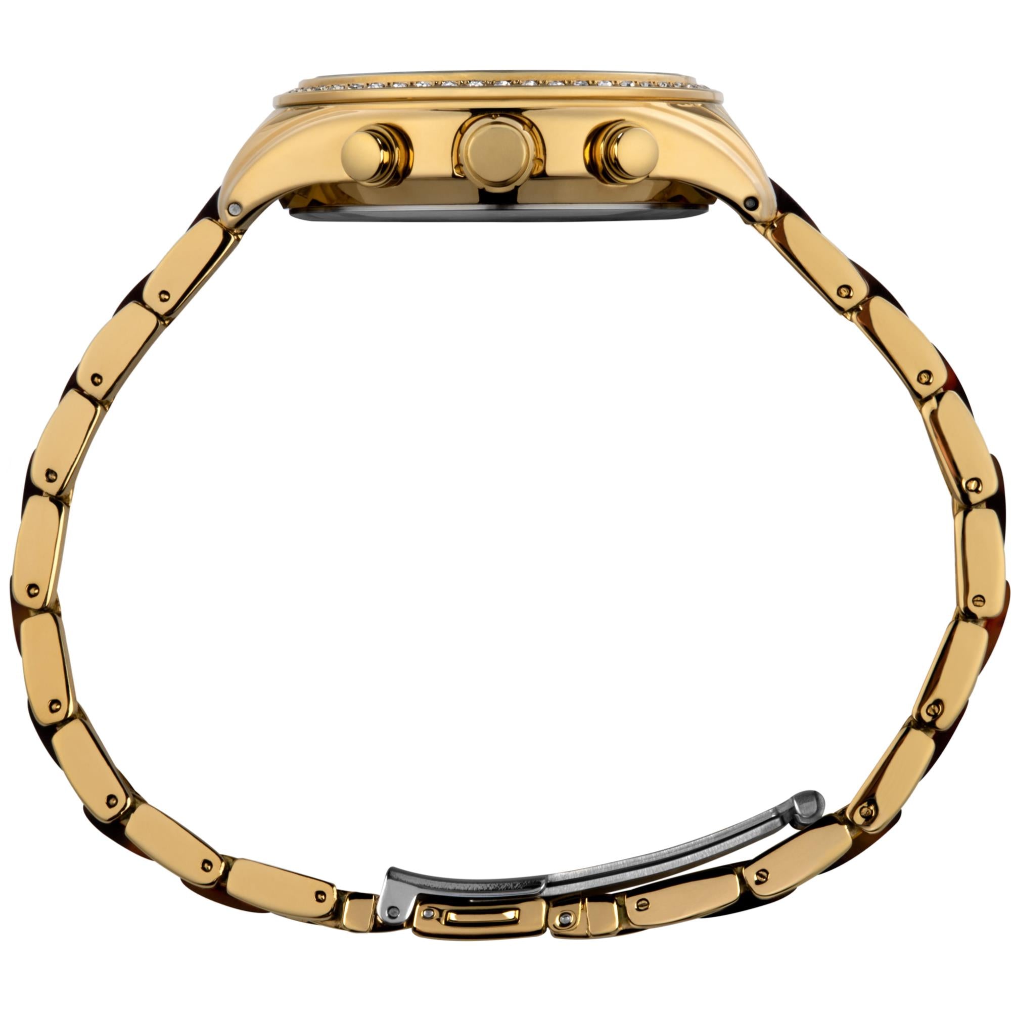 Timex Classic Chronograph Gold Dial Alloy Steel Strap Women's Watch TW2V74800