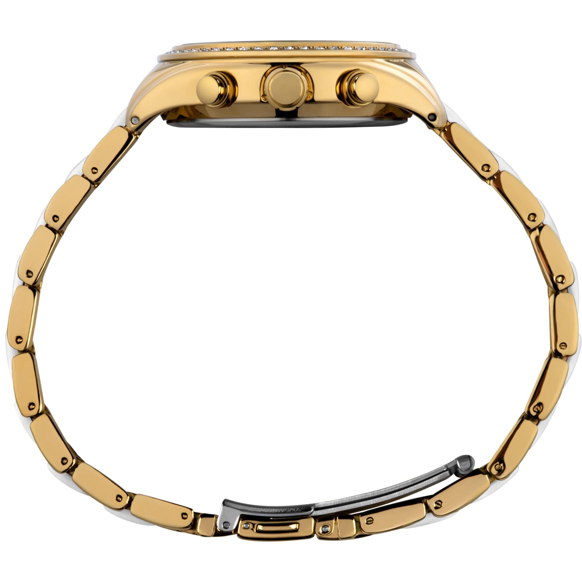 Timex Classic Cronograph Gold-Tone Dial Stainless Steel Strap Women's Watch TW2V74900