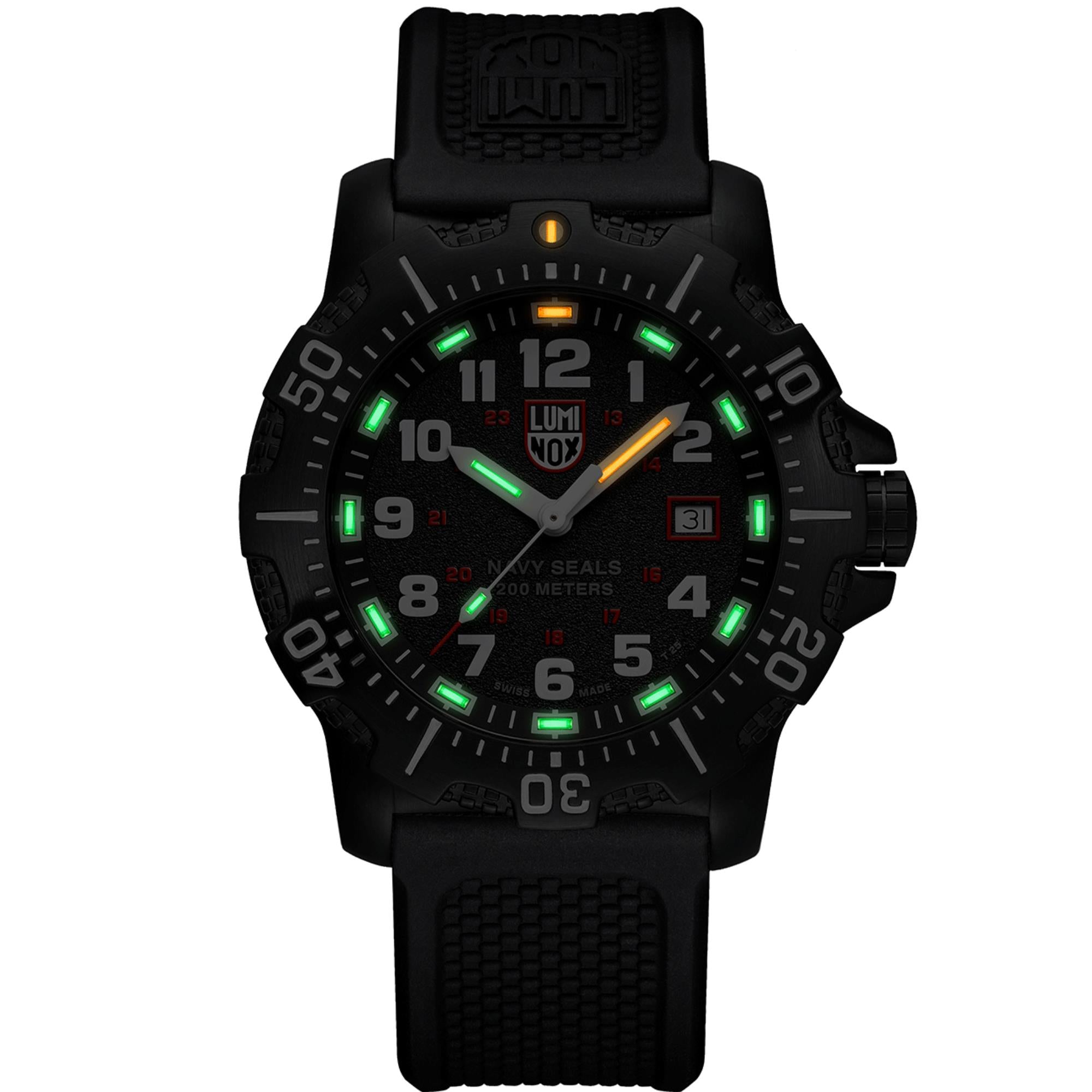 Luminox Navy Seal 45mm Black Dial Rubber Mens Quartz Watch XS.4231.SET