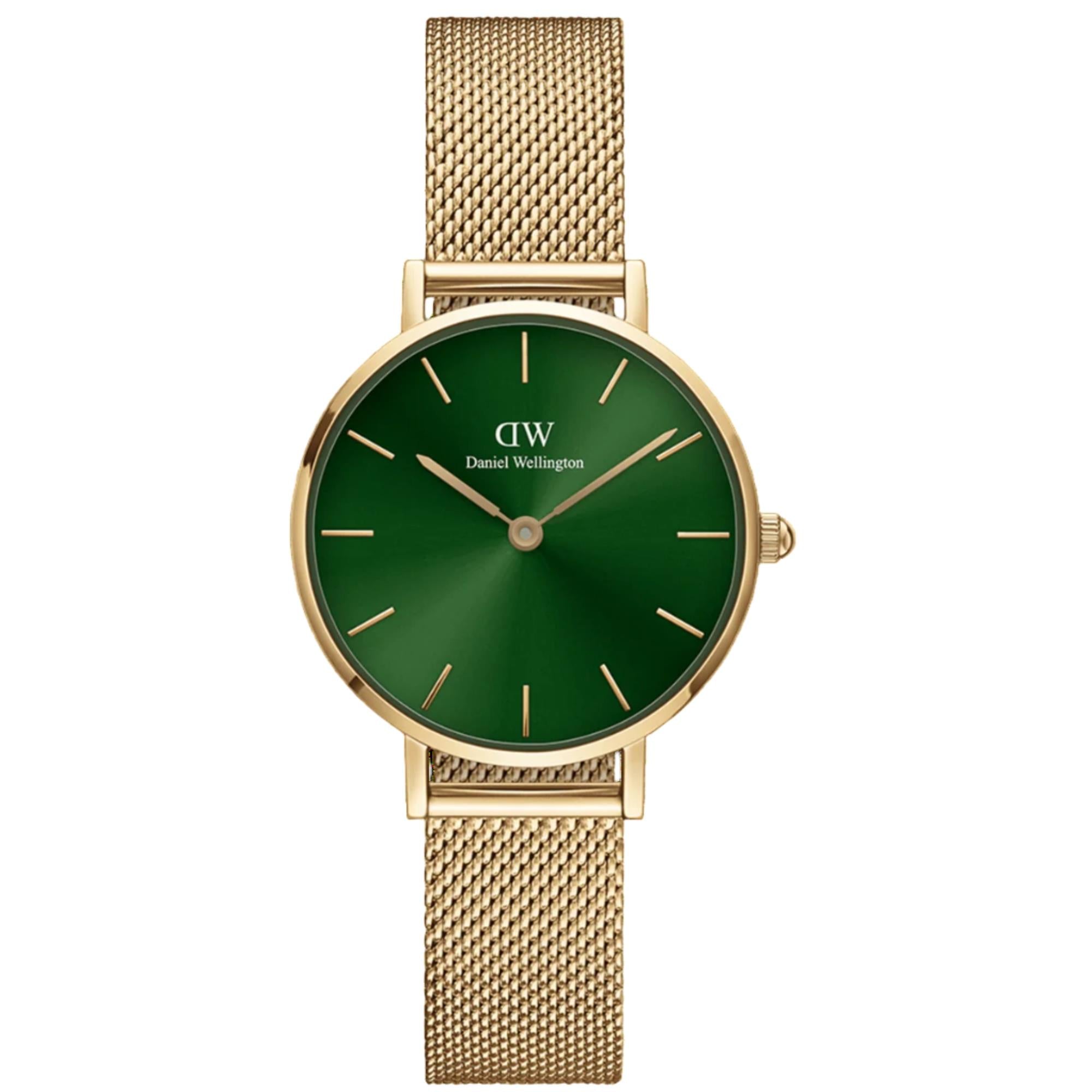 Daniel Wellington Petite Green Dial Stainless Steel Strap Women's Watch DW00100480