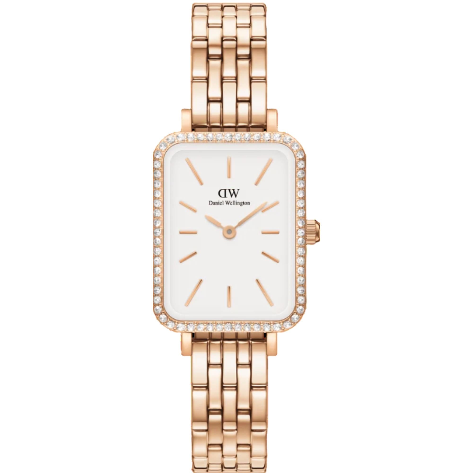 Daniel Wellington Quadro White Dial Stainless Steel Strap Women's Watch DW00100672