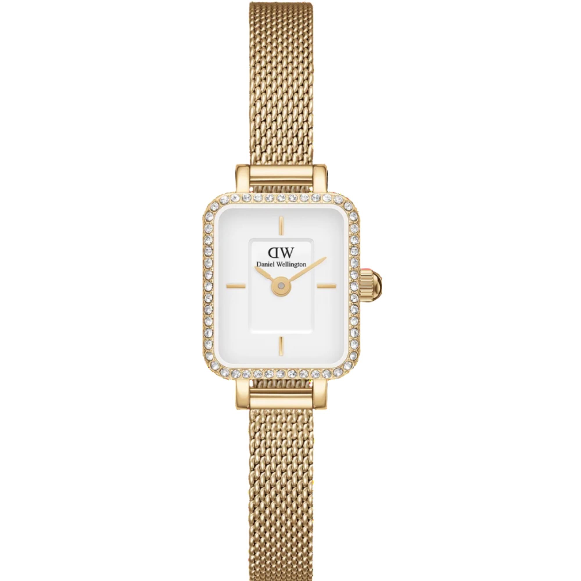 Daniel Wellington Quadro White Dial Stainless Steel Strap Women's Watch DW00100730