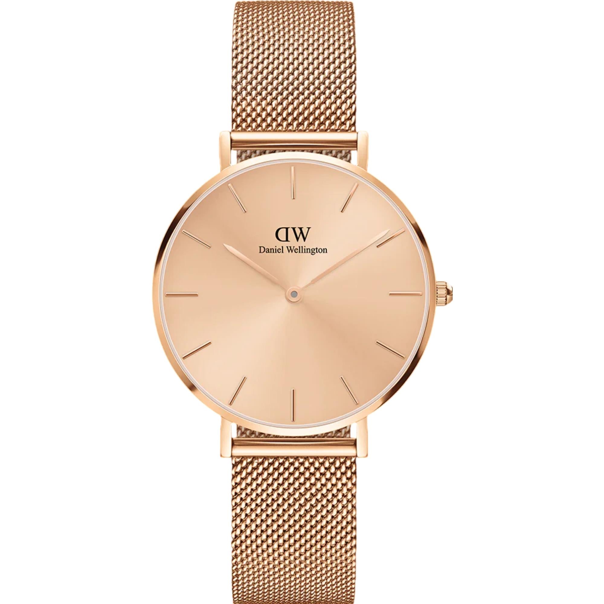 Daniel Wellington Petite Rose Gold Dial Stainless Steel Strap Women's Watch DW00100471